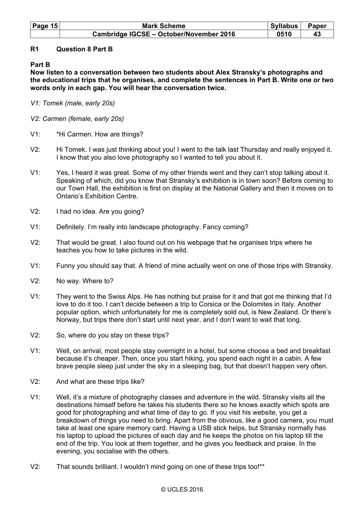 Mark scheme, page 15 of 16