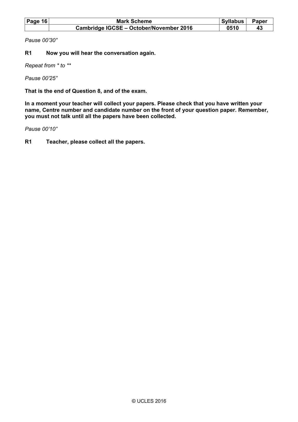 Mark scheme, page 16 of 16