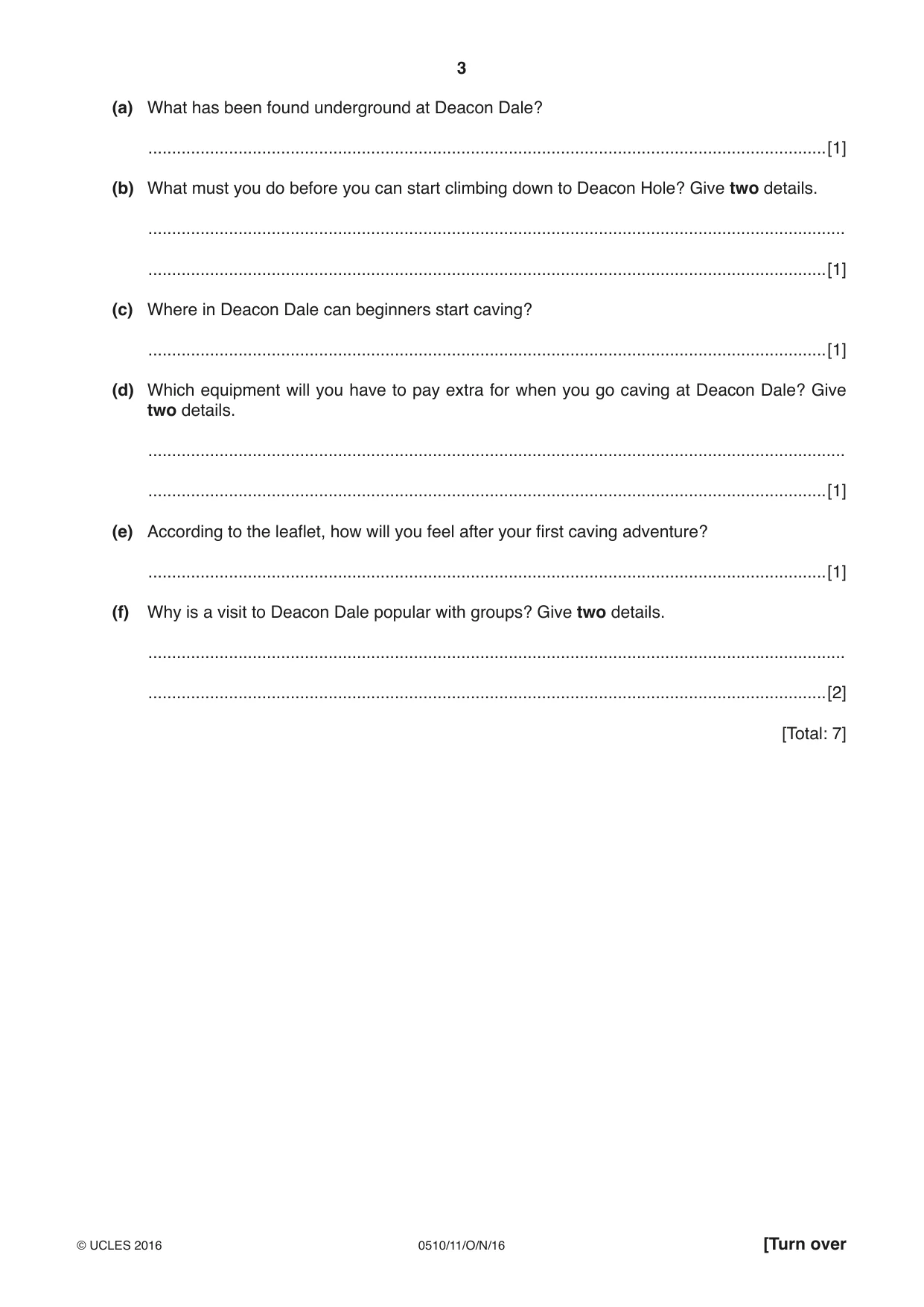 Cambridge IGCSE English - Second Language (oral endorsement) 0510 2016 Oct/Nov Paper 1 · Variant 1 question paper, page 3 of 16