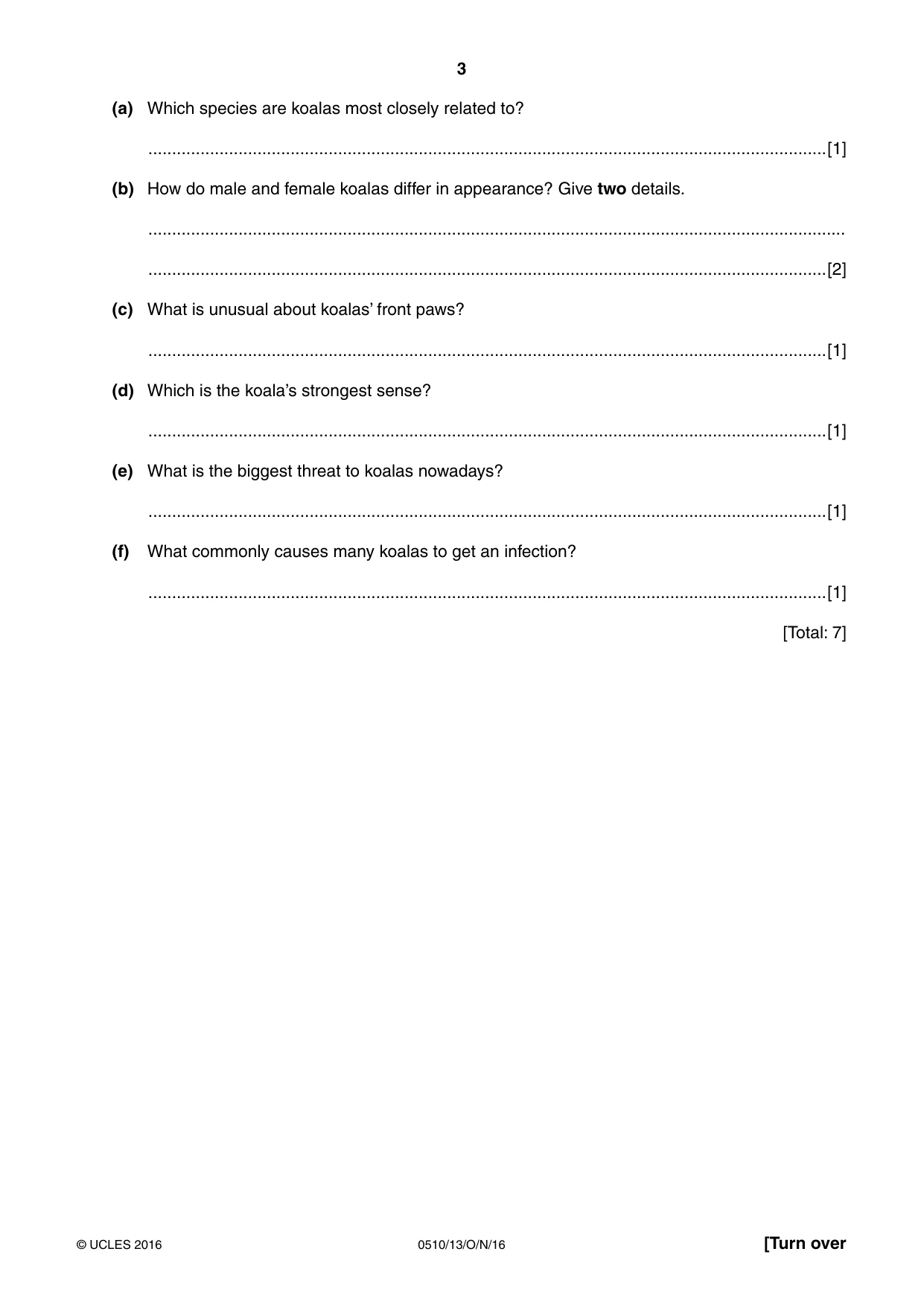 Cambridge IGCSE English - Second Language (oral endorsement) 0510 2016 Oct/Nov Paper 1 · Variant 3 question paper, page 3 of 16