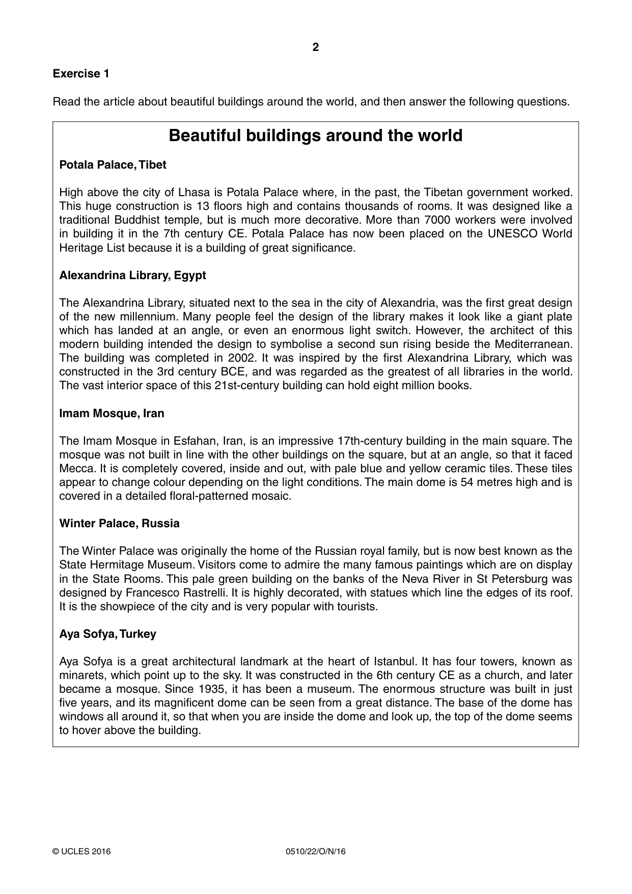 Cambridge IGCSE English - Second Language (oral endorsement) 0510 2016 Oct/Nov Paper 2 · Variant 2 question paper, page 2 of 16