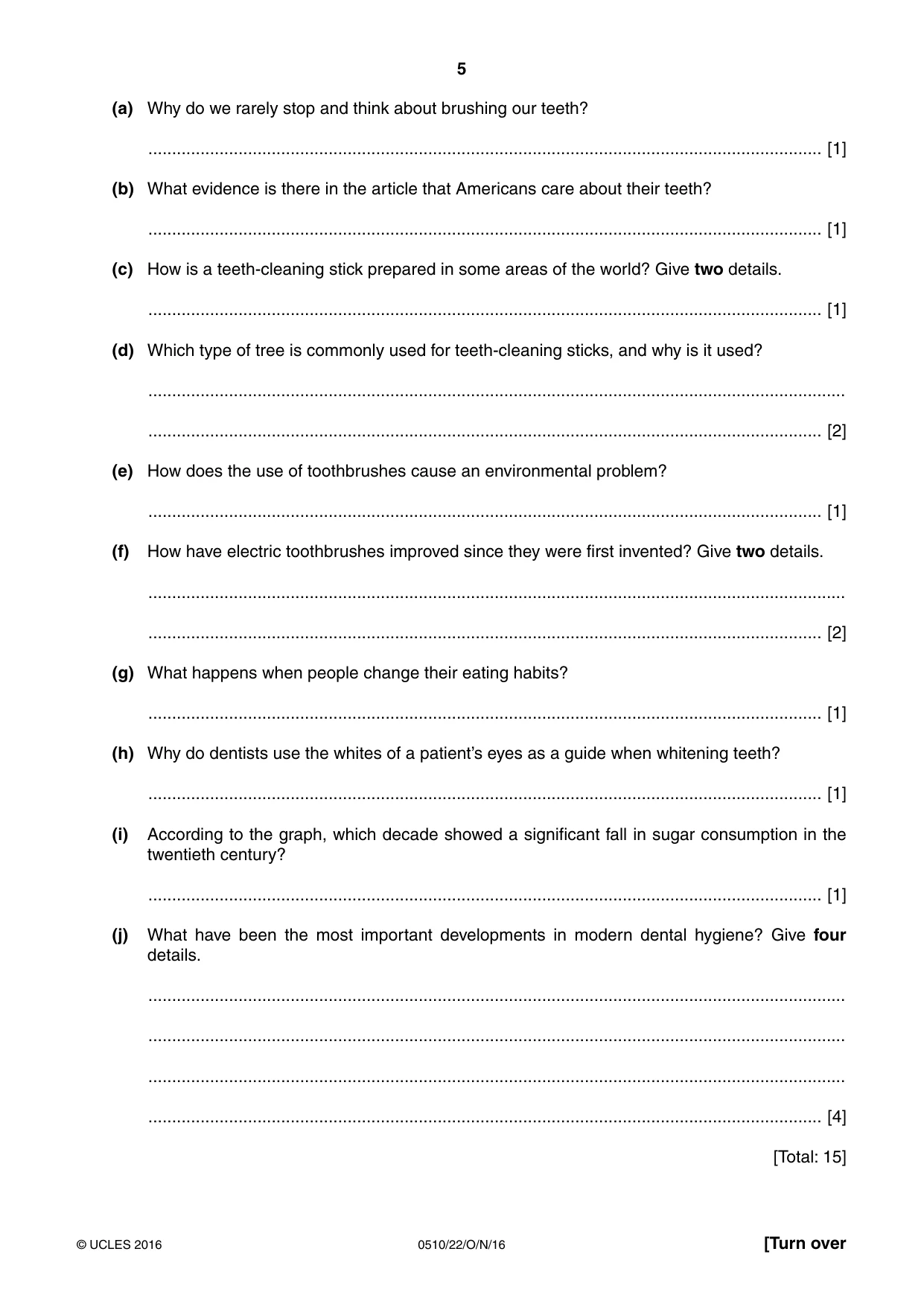 Cambridge IGCSE English - Second Language (oral endorsement) 0510 2016 Oct/Nov Paper 2 · Variant 2 question paper, page 5 of 16