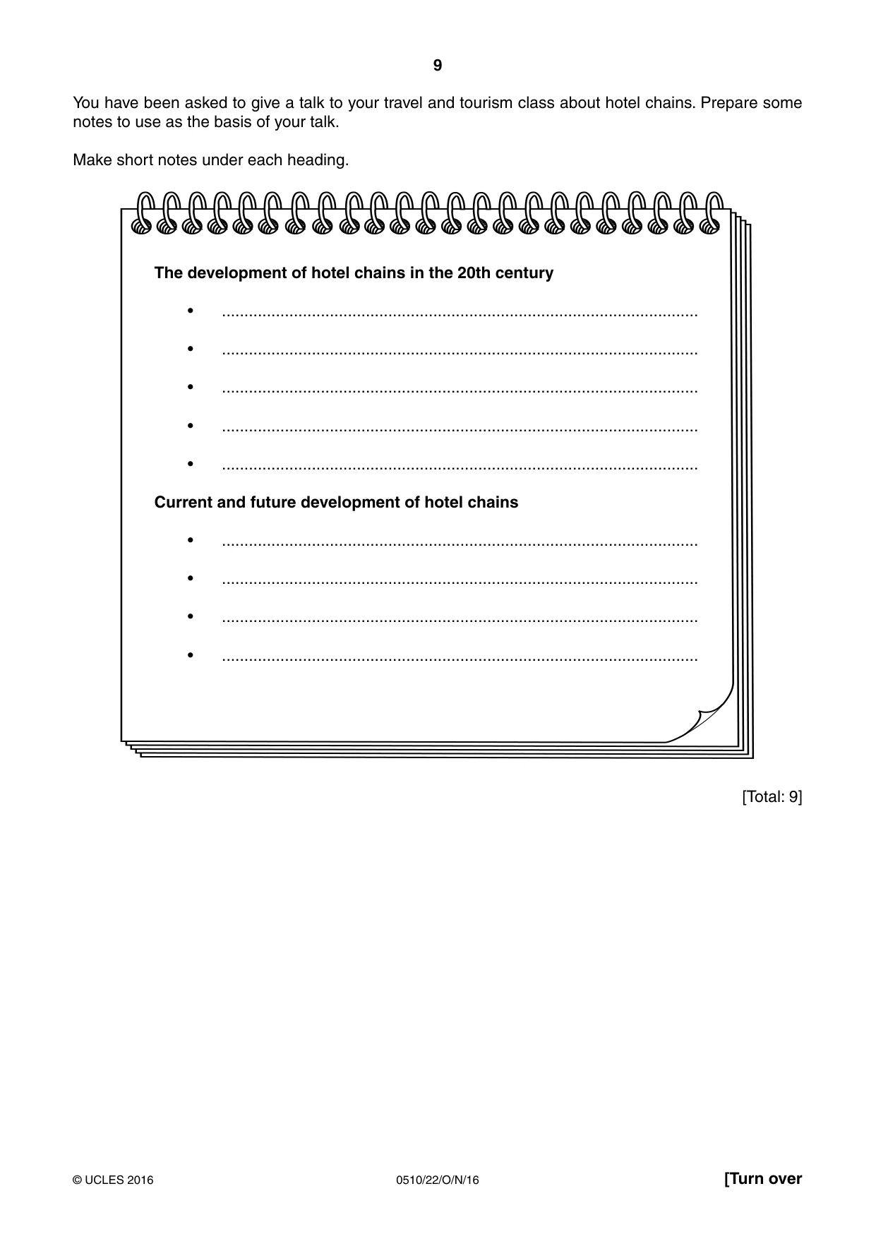 Cambridge IGCSE English - Second Language (oral endorsement) 0510 2016 Oct/Nov Paper 2 · Variant 2 question paper, page 9 of 16