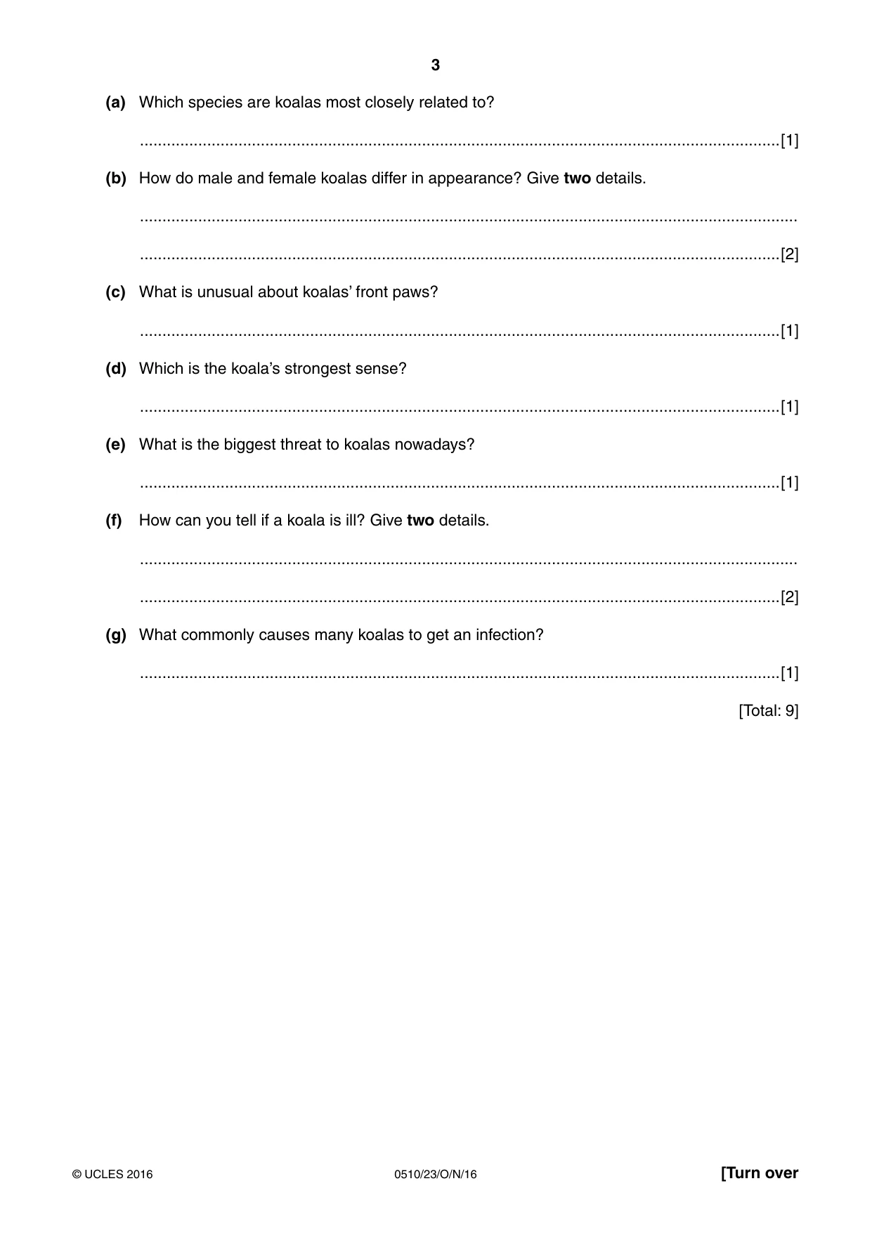 Cambridge IGCSE English - Second Language (oral endorsement) 0510 2016 Oct/Nov Paper 2 · Variant 3 question paper, page 3 of 16