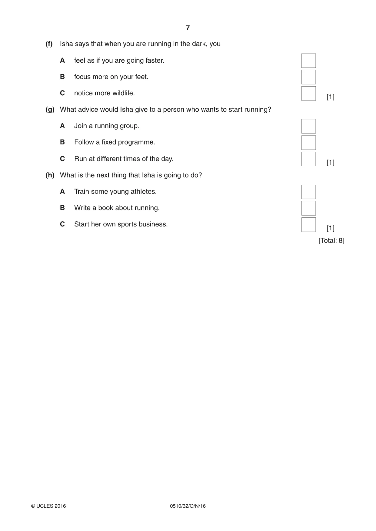 Cambridge IGCSE English - Second Language (oral endorsement) 0510 2016 Oct/Nov Paper 3 · Variant 2 question paper, page 7 of 8