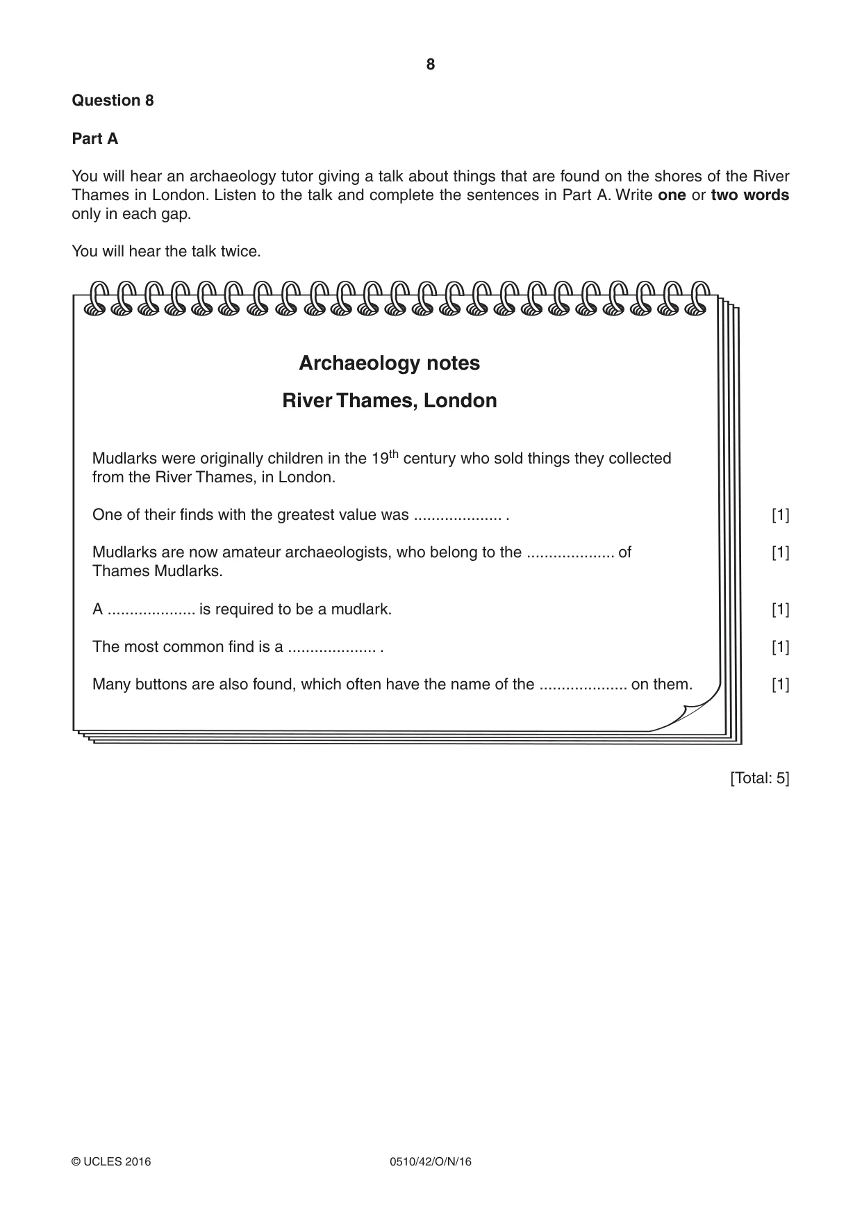 Cambridge IGCSE English - Second Language (oral endorsement) 0510 2016 Oct/Nov Paper 4 · Variant 2 question paper, page 8 of 12