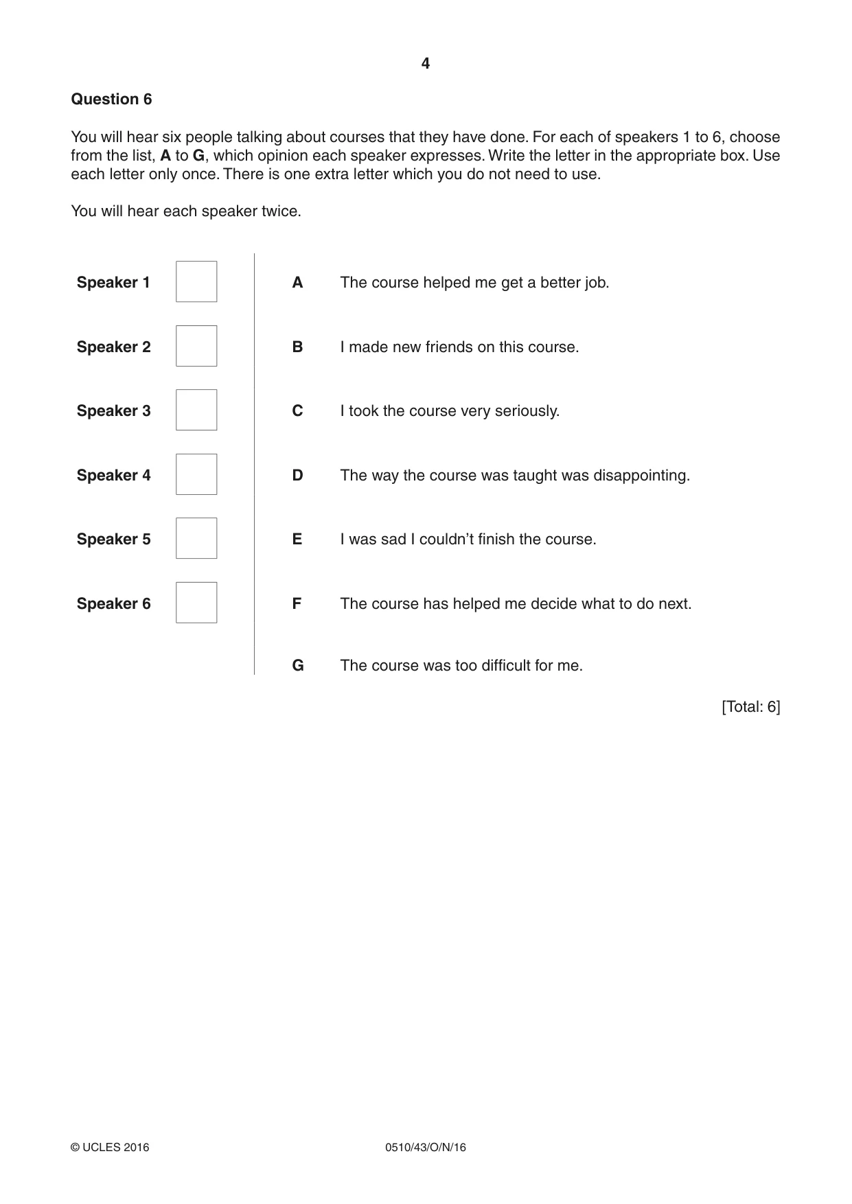 Cambridge IGCSE English - Second Language (oral endorsement) 0510 2016 Oct/Nov Paper 4 · Variant 3 question paper, page 4 of 12