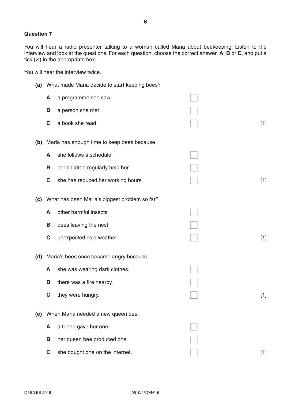 Cambridge IGCSE English - Second Language (oral endorsement) 0510 2016 Oct/Nov Paper 4 · Variant 3 question paper, page 6 of 12