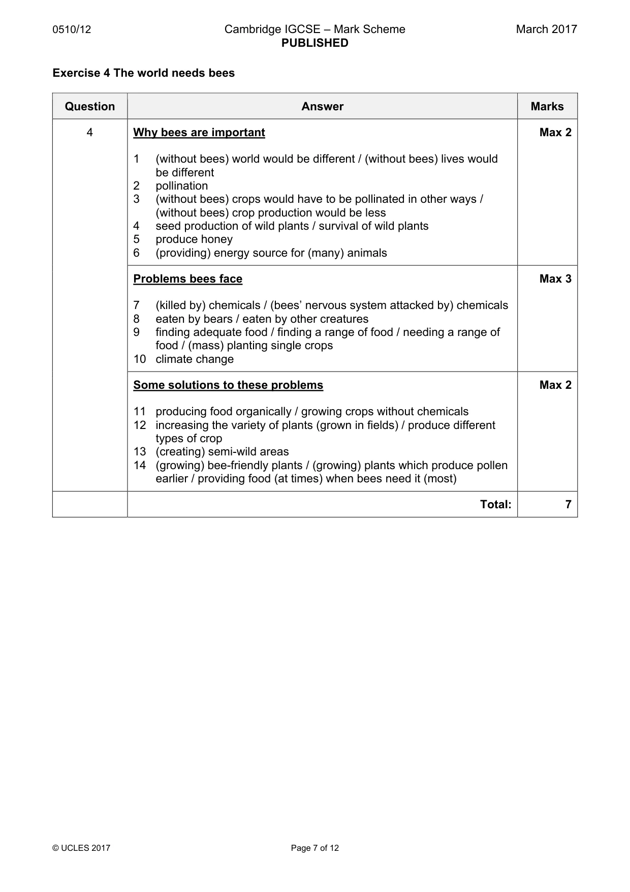 Mark scheme, page 7 of 12