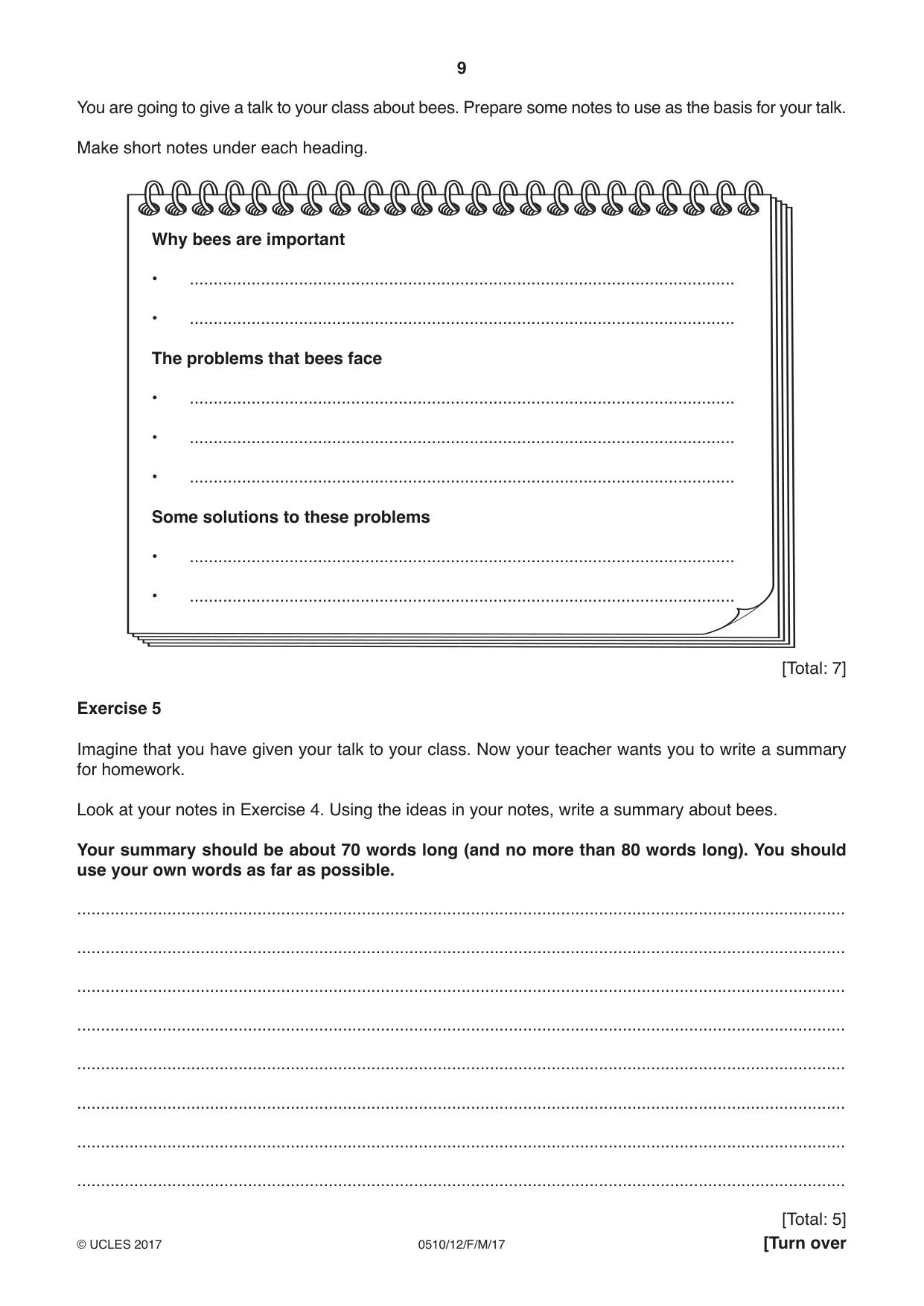 Cambridge IGCSE English - Second Language (oral endorsement) 0510 2017 Feb/March Paper 1 · Variant 2 question paper, page 9 of 16