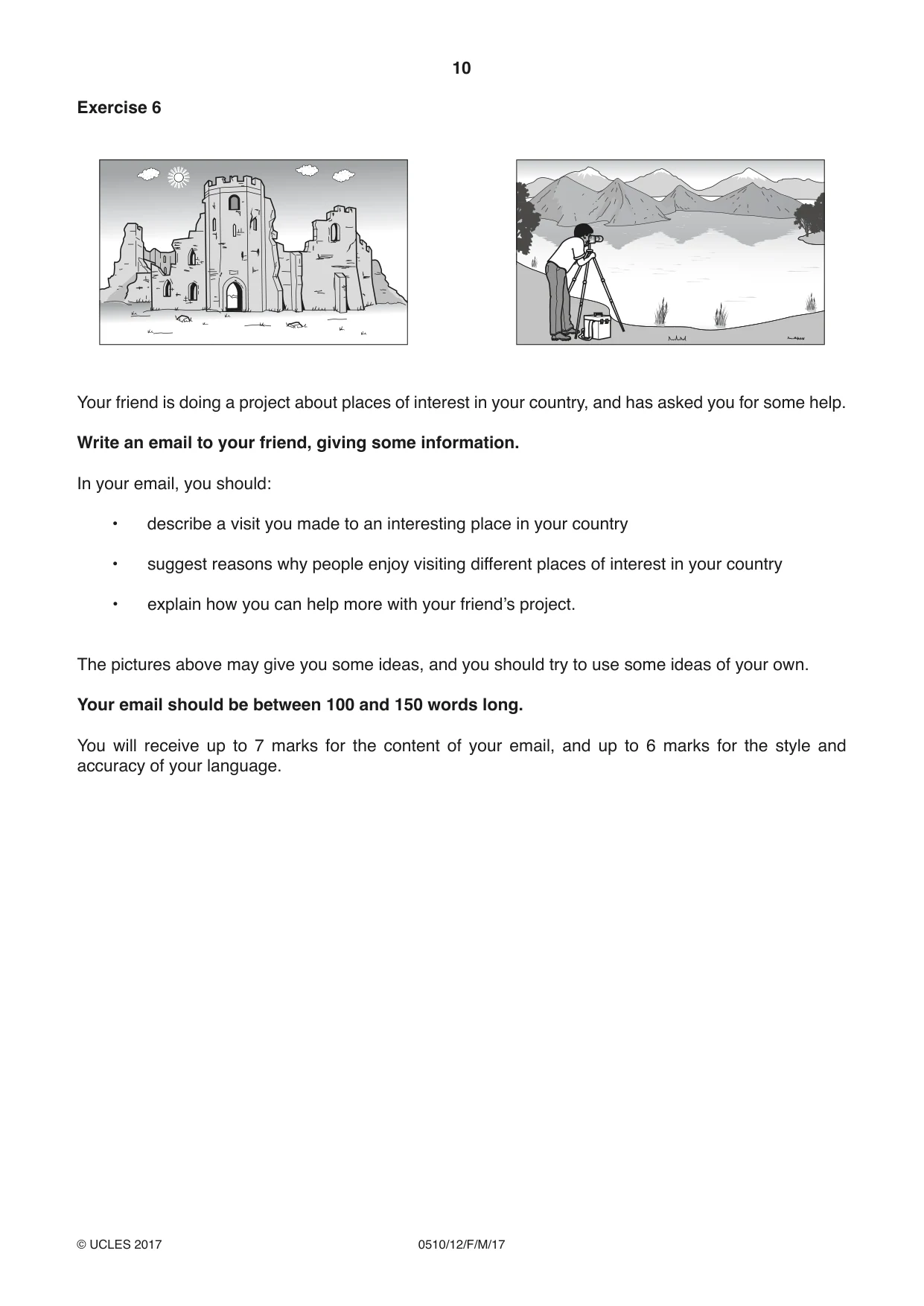 Cambridge IGCSE English - Second Language (oral endorsement) 0510 2017 Feb/March Paper 1 · Variant 2 question paper, page 10 of 16
