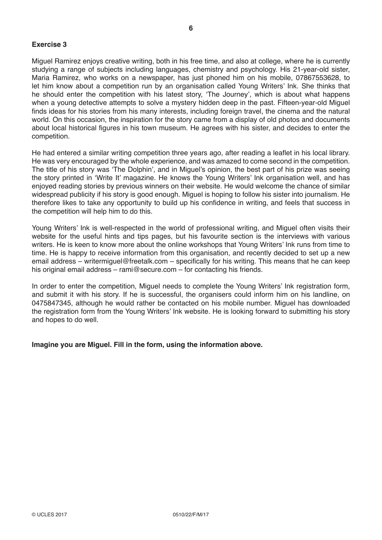 Cambridge IGCSE English - Second Language (oral endorsement) 0510 2017 Feb/March Paper 2 · Variant 2 question paper, page 6 of 16
