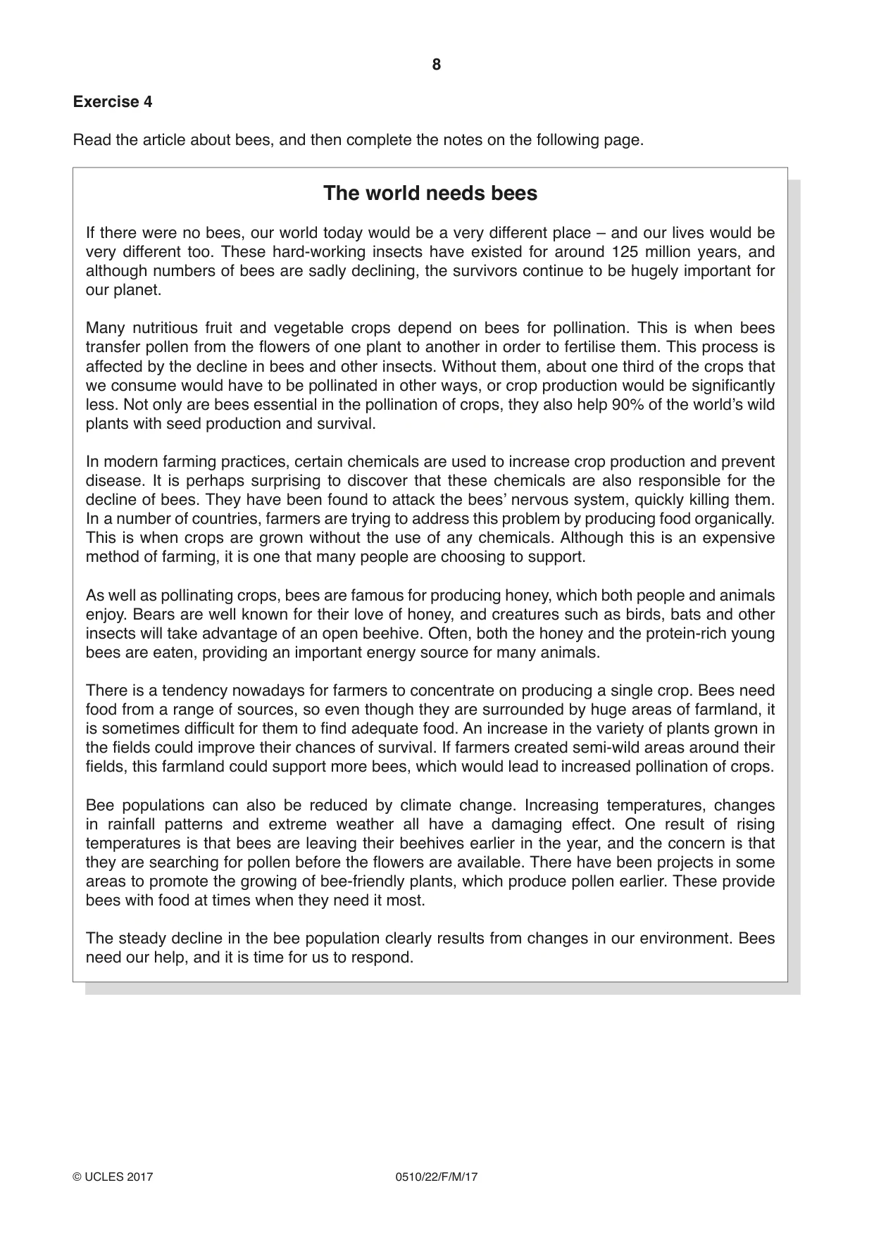 Cambridge IGCSE English - Second Language (oral endorsement) 0510 2017 Feb/March Paper 2 · Variant 2 question paper, page 8 of 16