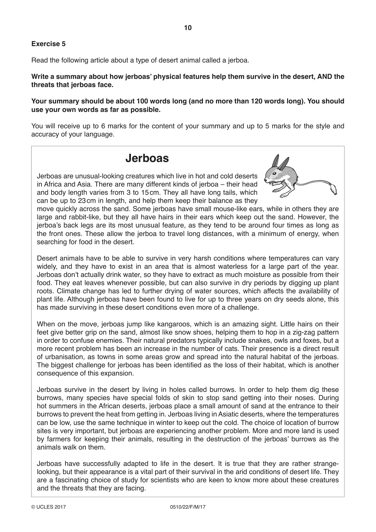 Cambridge IGCSE English - Second Language (oral endorsement) 0510 2017 Feb/March Paper 2 · Variant 2 question paper, page 10 of 16
