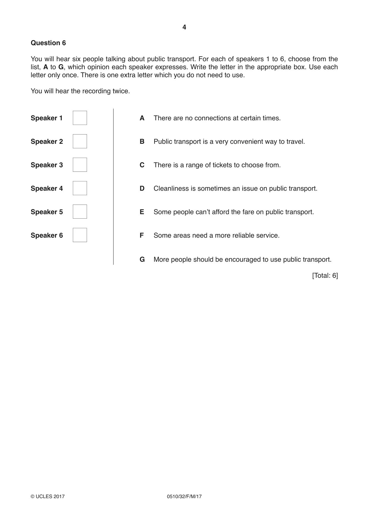 Cambridge IGCSE English - Second Language (oral endorsement) 0510 2017 Feb/March Paper 3 · Variant 2 question paper, page 4 of 8