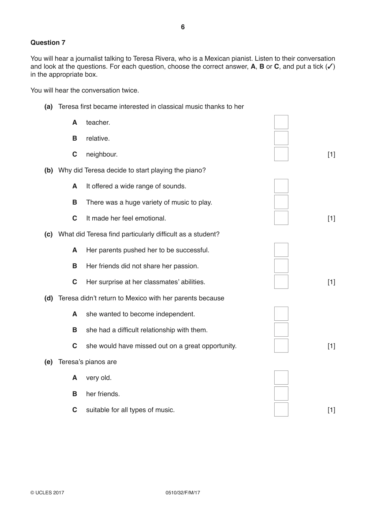 Cambridge IGCSE English - Second Language (oral endorsement) 0510 2017 Feb/March Paper 3 · Variant 2 question paper, page 6 of 8