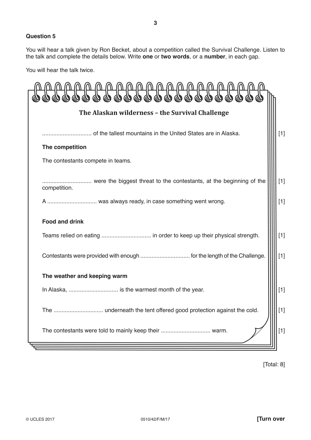 Cambridge IGCSE English - Second Language (oral endorsement) 0510 2017 Feb/March Paper 4 · Variant 2 question paper, page 3 of 12