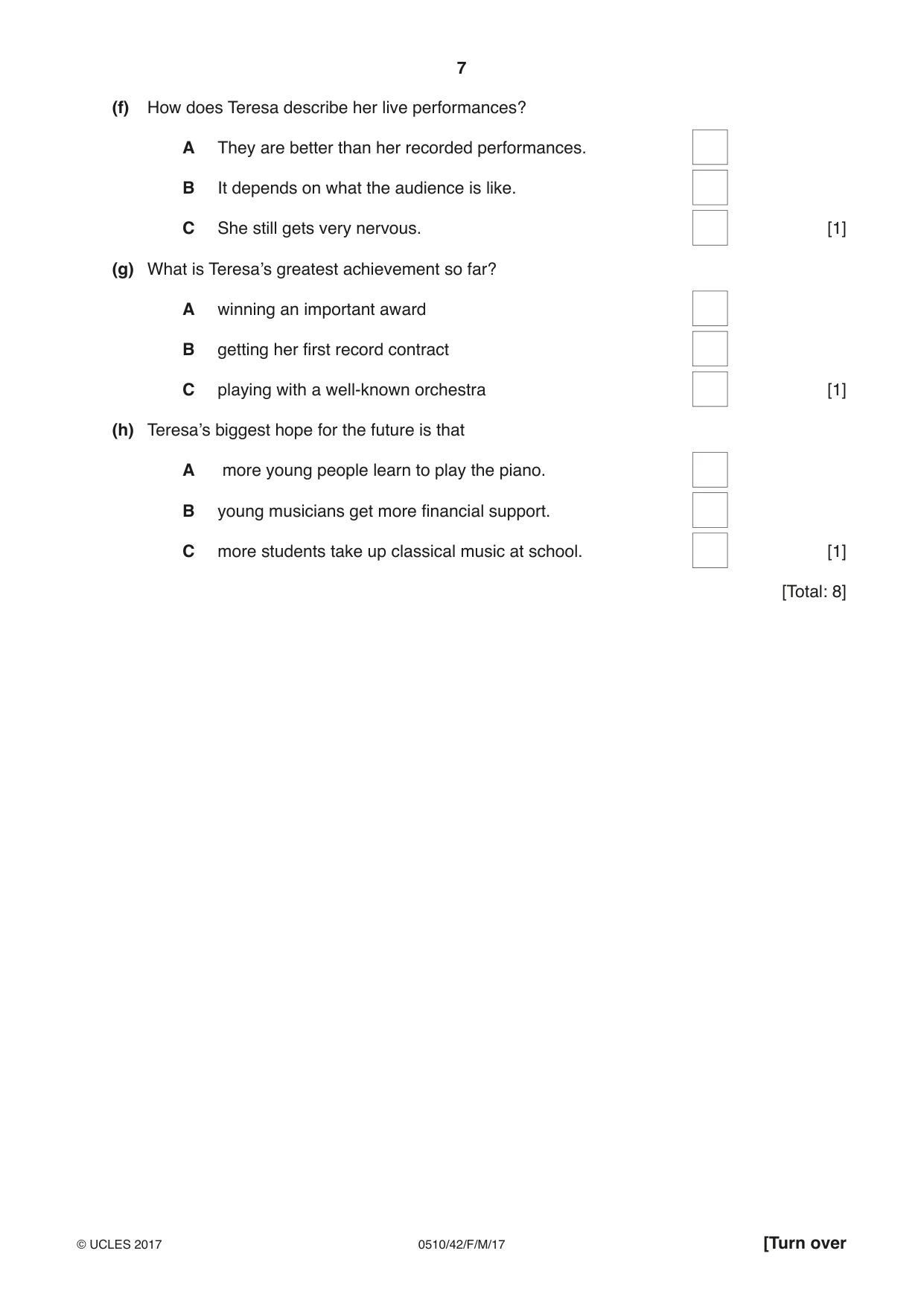 Cambridge IGCSE English - Second Language (oral endorsement) 0510 2017 Feb/March Paper 4 · Variant 2 question paper, page 7 of 12