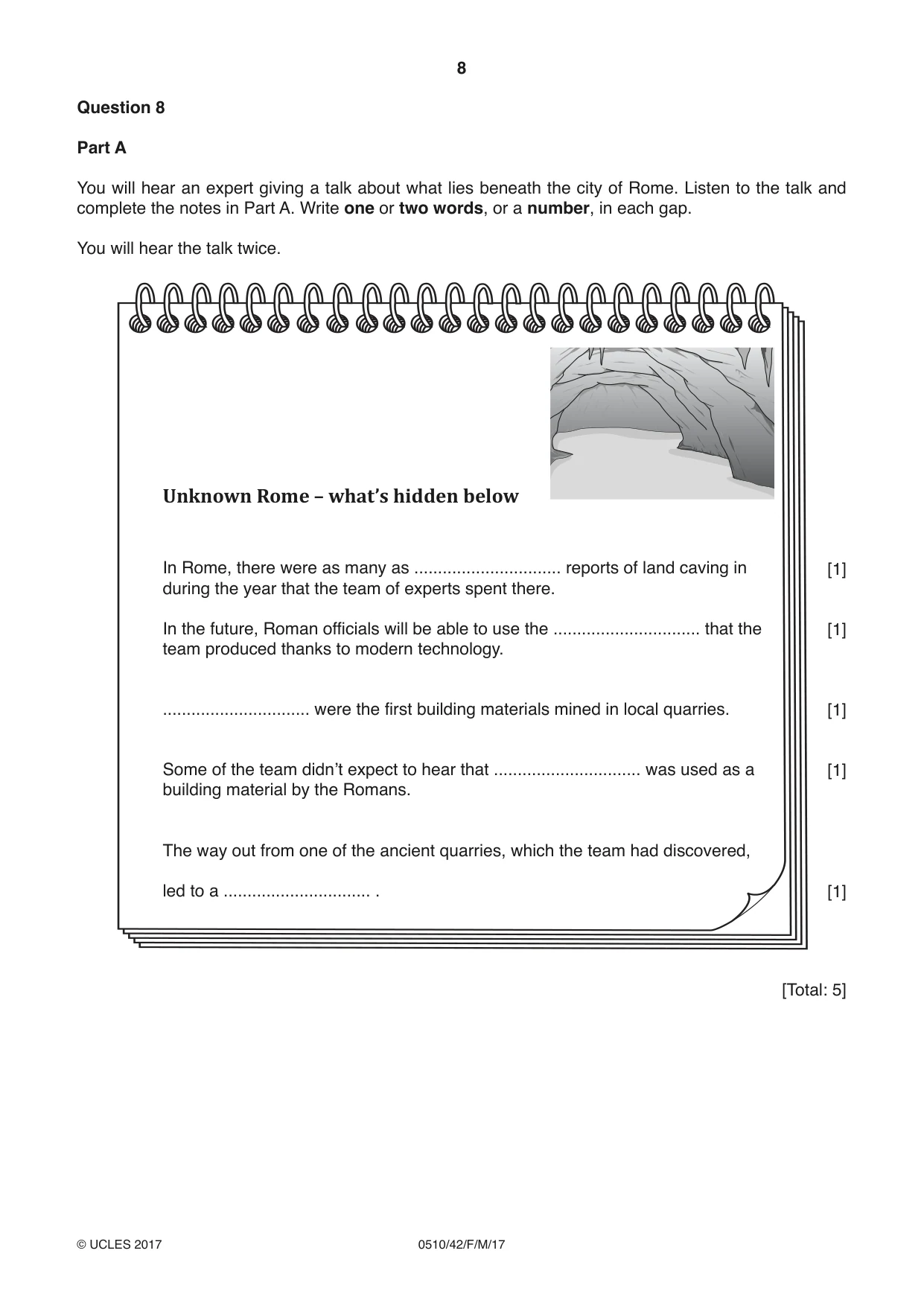Cambridge IGCSE English - Second Language (oral endorsement) 0510 2017 Feb/March Paper 4 · Variant 2 question paper, page 8 of 12