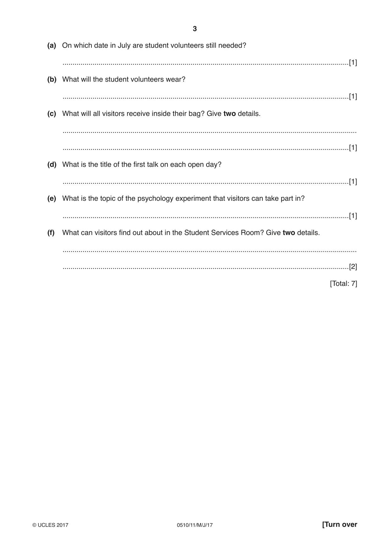 Cambridge IGCSE English - Second Language (oral endorsement) 0510 2017 May/June Paper 1 · Variant 1 question paper, page 3 of 16