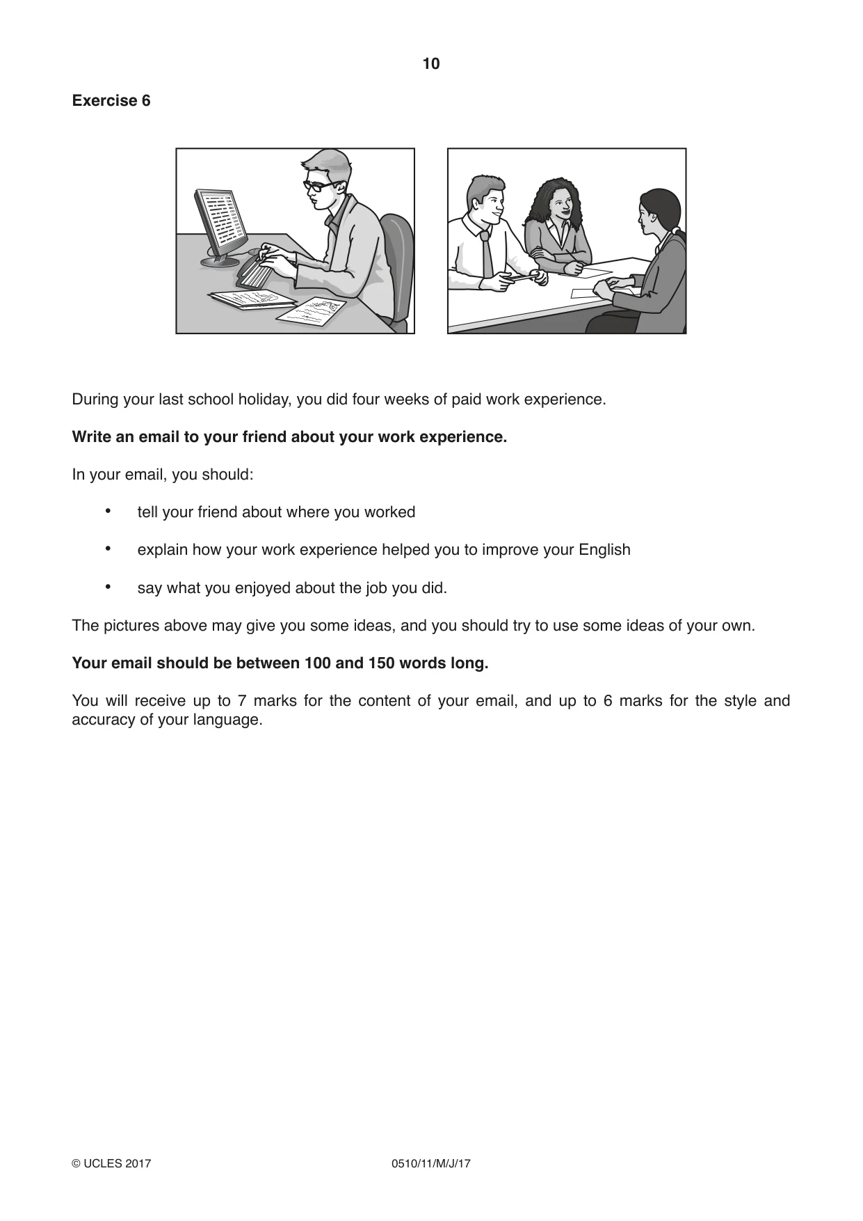 Cambridge IGCSE English - Second Language (oral endorsement) 0510 2017 May/June Paper 1 · Variant 1 question paper, page 10 of 16