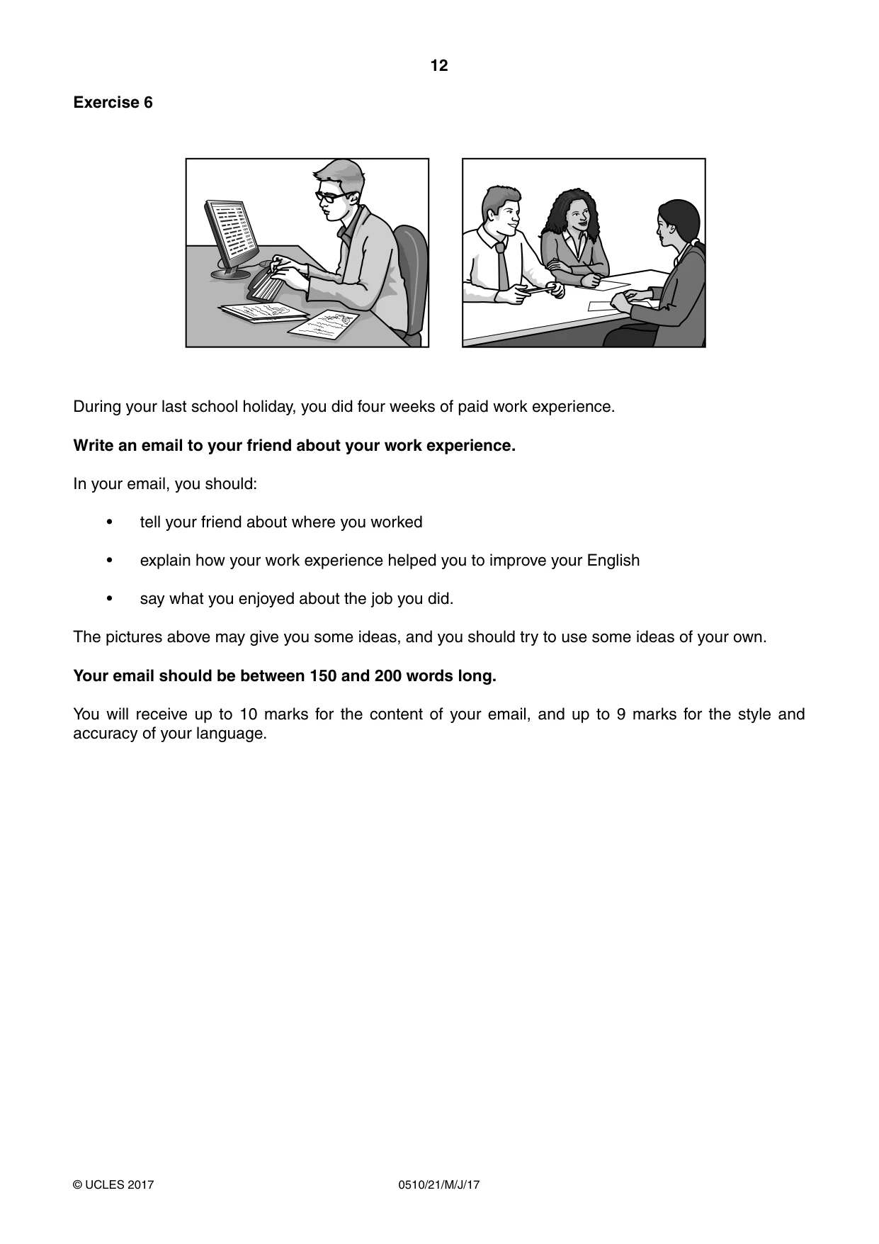 Cambridge IGCSE English - Second Language (oral endorsement) 0510 2017 May/June Paper 2 · Variant 1 question paper, page 12 of 16
