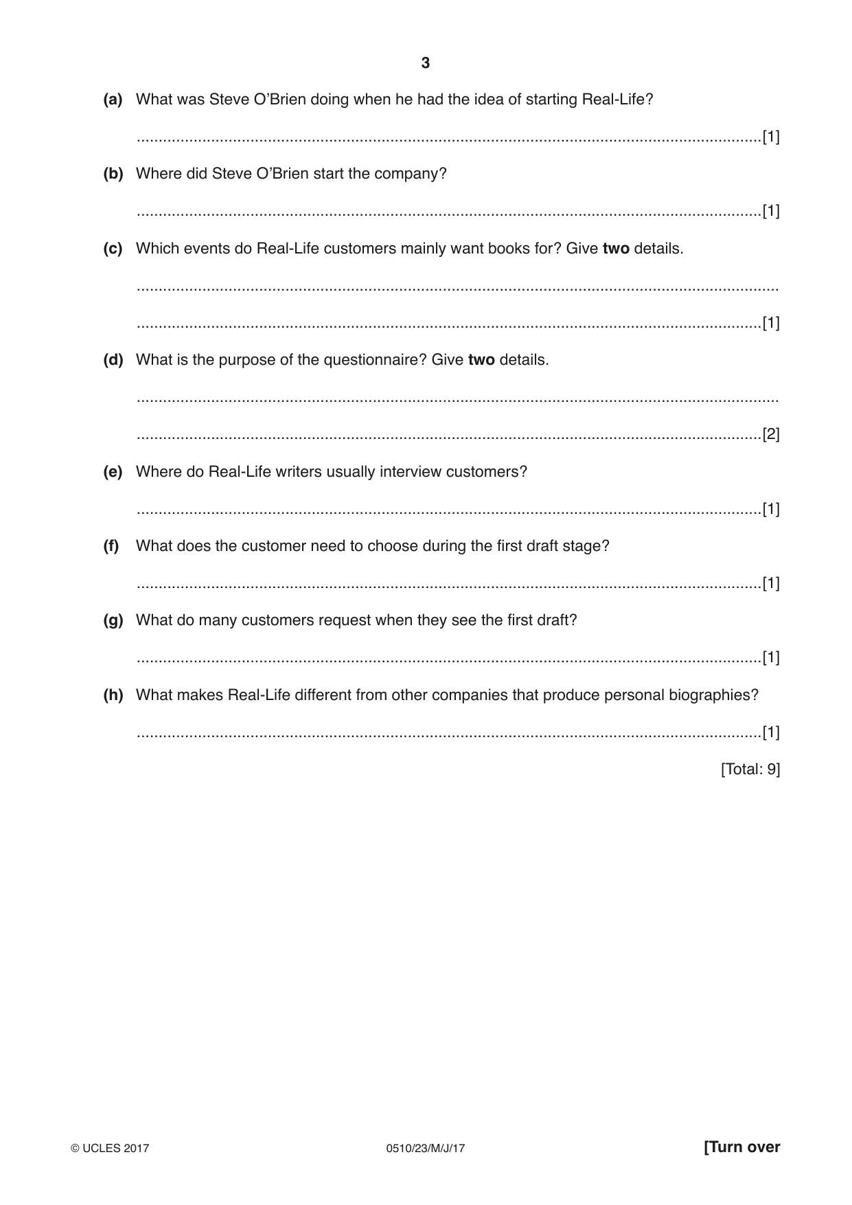 Cambridge IGCSE English - Second Language (oral endorsement) 0510 2017 May/June Paper 2 · Variant 3 question paper, page 3 of 16