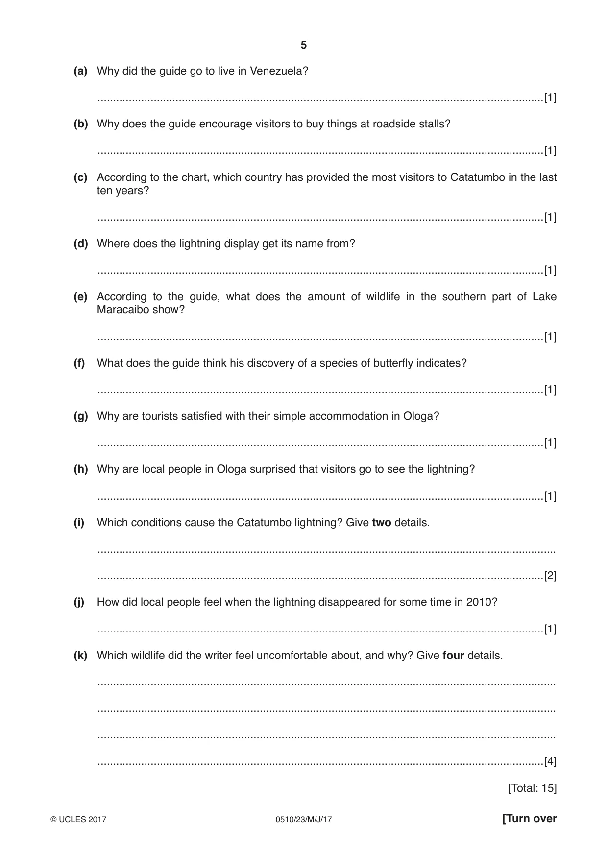 Cambridge IGCSE English - Second Language (oral endorsement) 0510 2017 May/June Paper 2 · Variant 3 question paper, page 5 of 16
