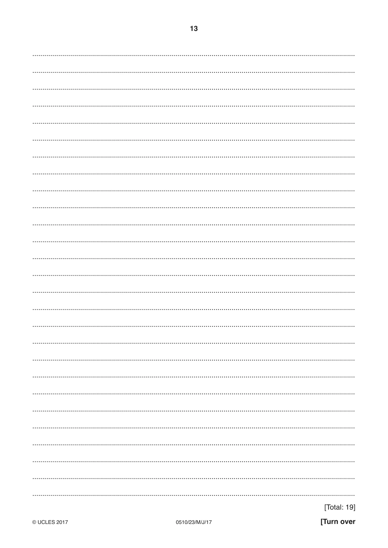 Cambridge IGCSE English - Second Language (oral endorsement) 0510 2017 May/June Paper 2 · Variant 3 question paper, page 13 of 16