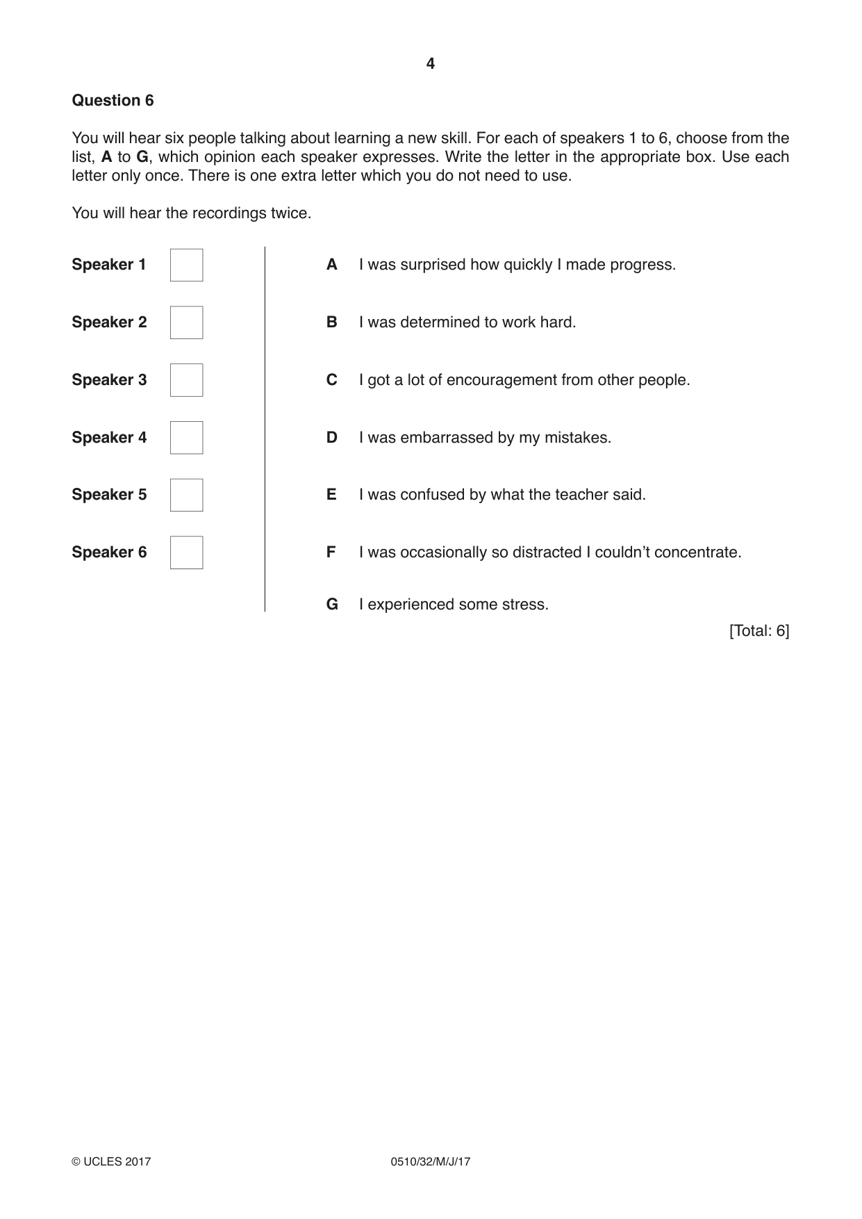 Cambridge IGCSE English - Second Language (oral endorsement) 0510 2017 May/June Paper 3 · Variant 2 question paper, page 4 of 8