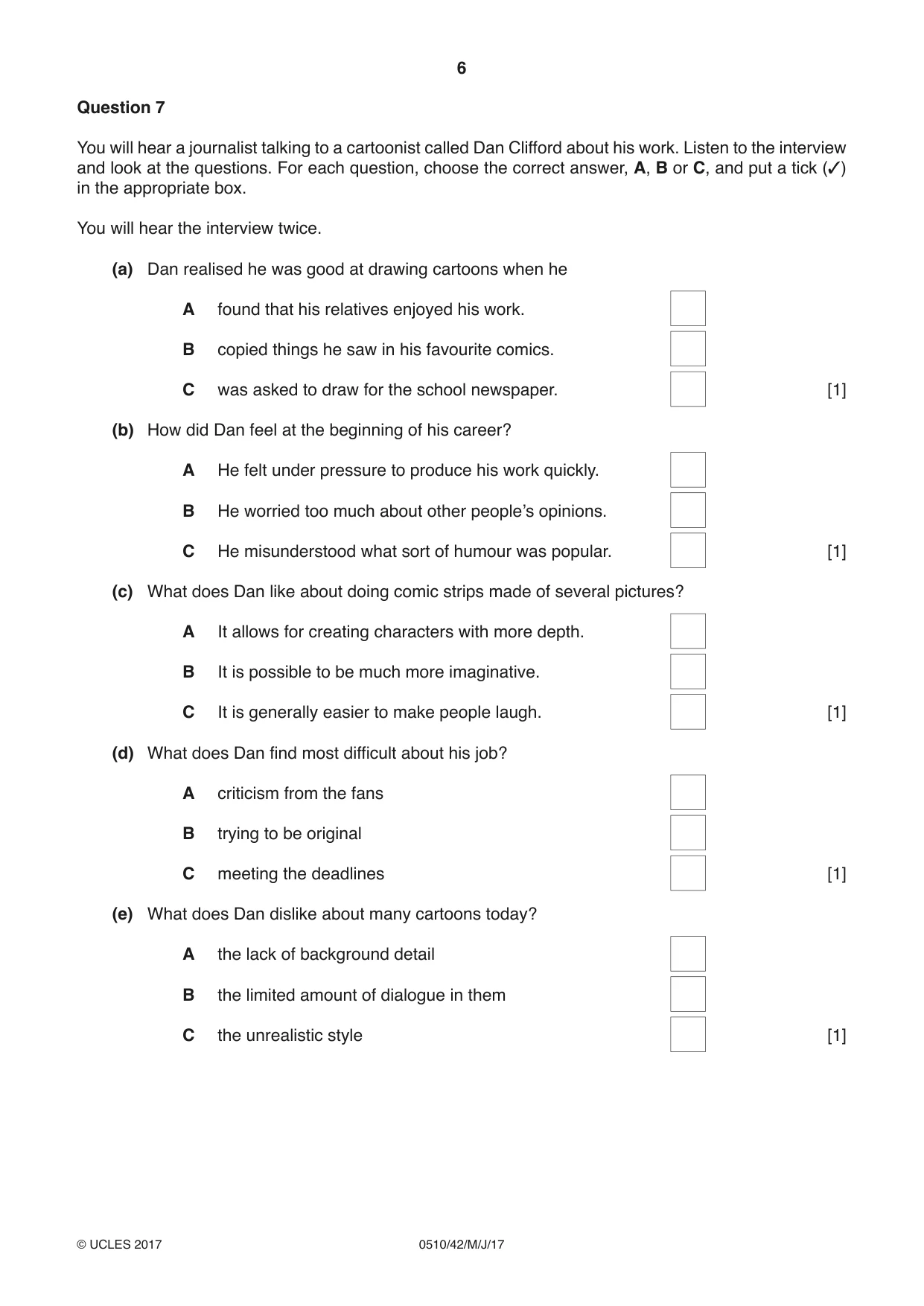 Cambridge IGCSE English - Second Language (oral endorsement) 0510 2017 May/June Paper 4 · Variant 2 question paper, page 6 of 12