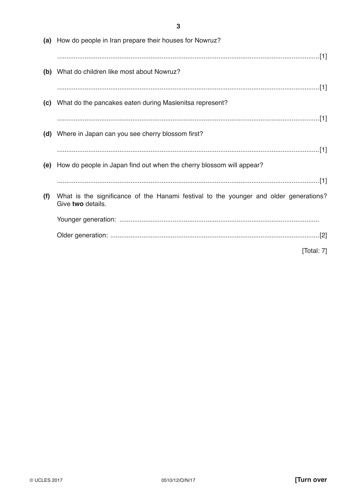 Cambridge IGCSE English - Second Language (oral endorsement) 0510 2017 Oct/Nov Paper 1 · Variant 2 question paper, page 3 of 16