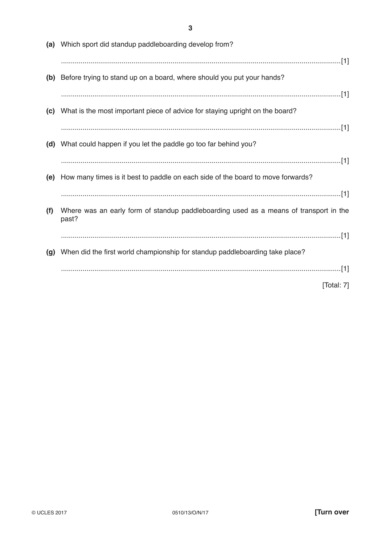 Cambridge IGCSE English - Second Language (oral endorsement) 0510 2017 Oct/Nov Paper 1 · Variant 3 question paper, page 3 of 16