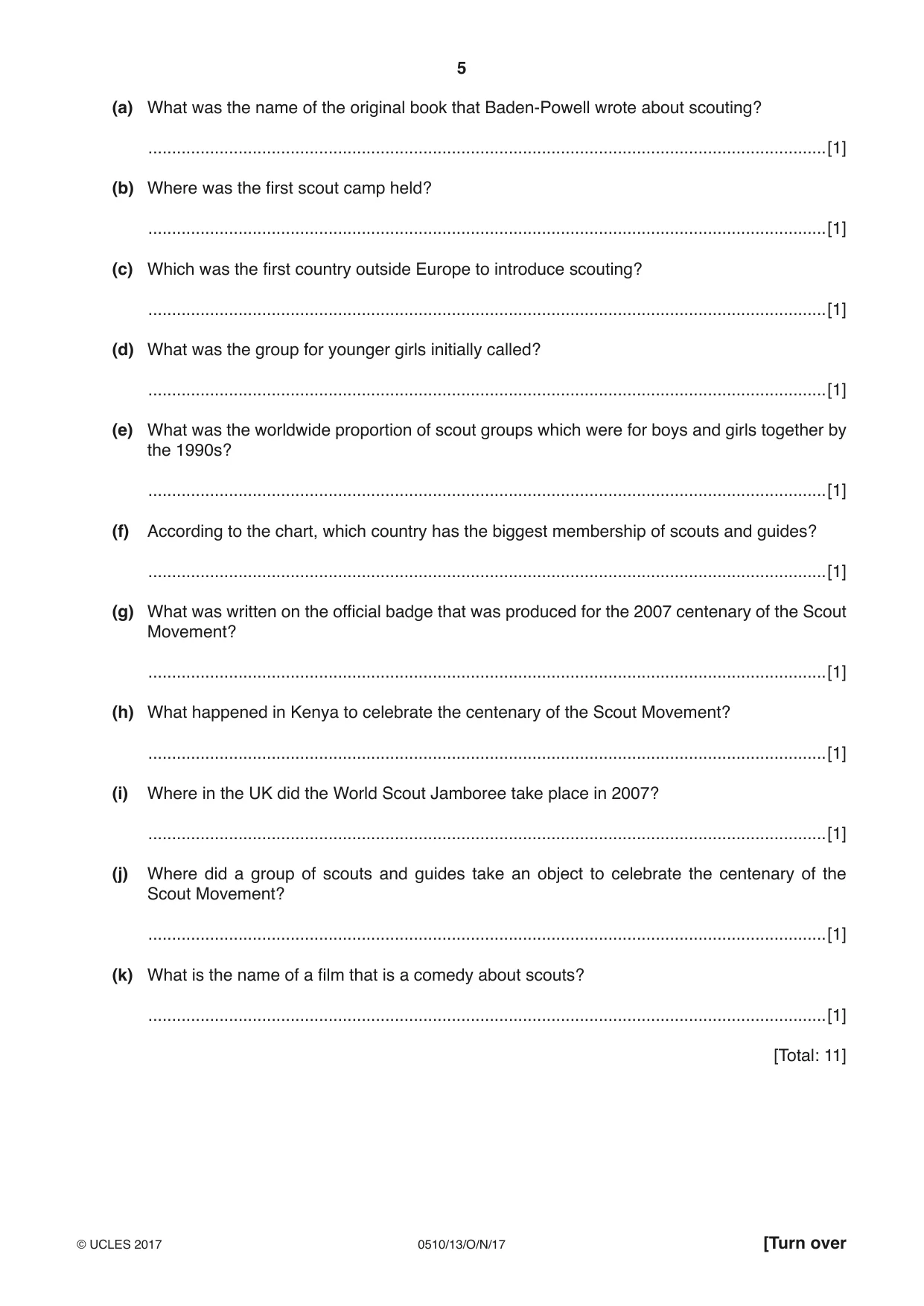 Cambridge IGCSE English - Second Language (oral endorsement) 0510 2017 Oct/Nov Paper 1 · Variant 3 question paper, page 5 of 16