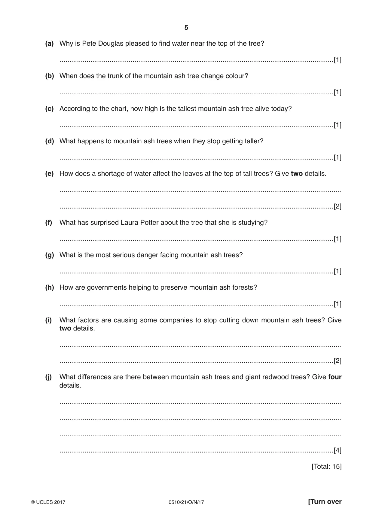Cambridge IGCSE English - Second Language (oral endorsement) 0510 2017 Oct/Nov Paper 2 · Variant 1 question paper, page 5 of 16
