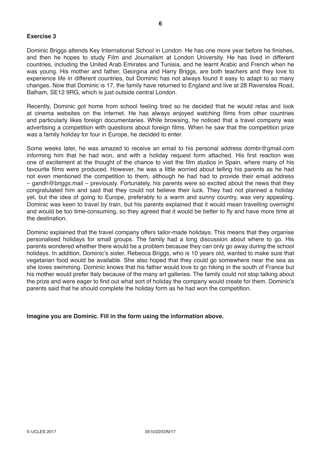 Cambridge IGCSE English - Second Language (oral endorsement) 0510 2017 Oct/Nov Paper 2 · Variant 2 question paper, page 6 of 16