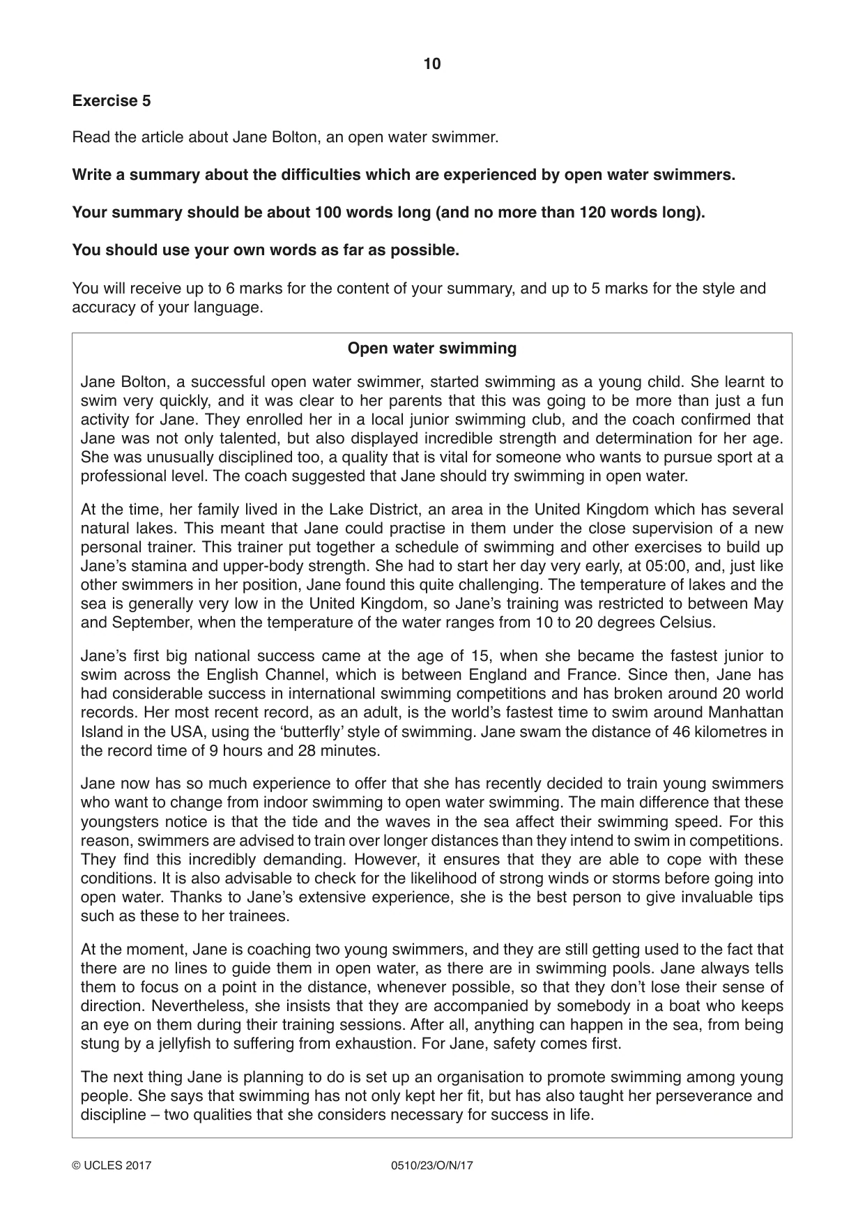 Cambridge IGCSE English - Second Language (oral endorsement) 0510 2017 Oct/Nov Paper 2 · Variant 3 question paper, page 10 of 16
