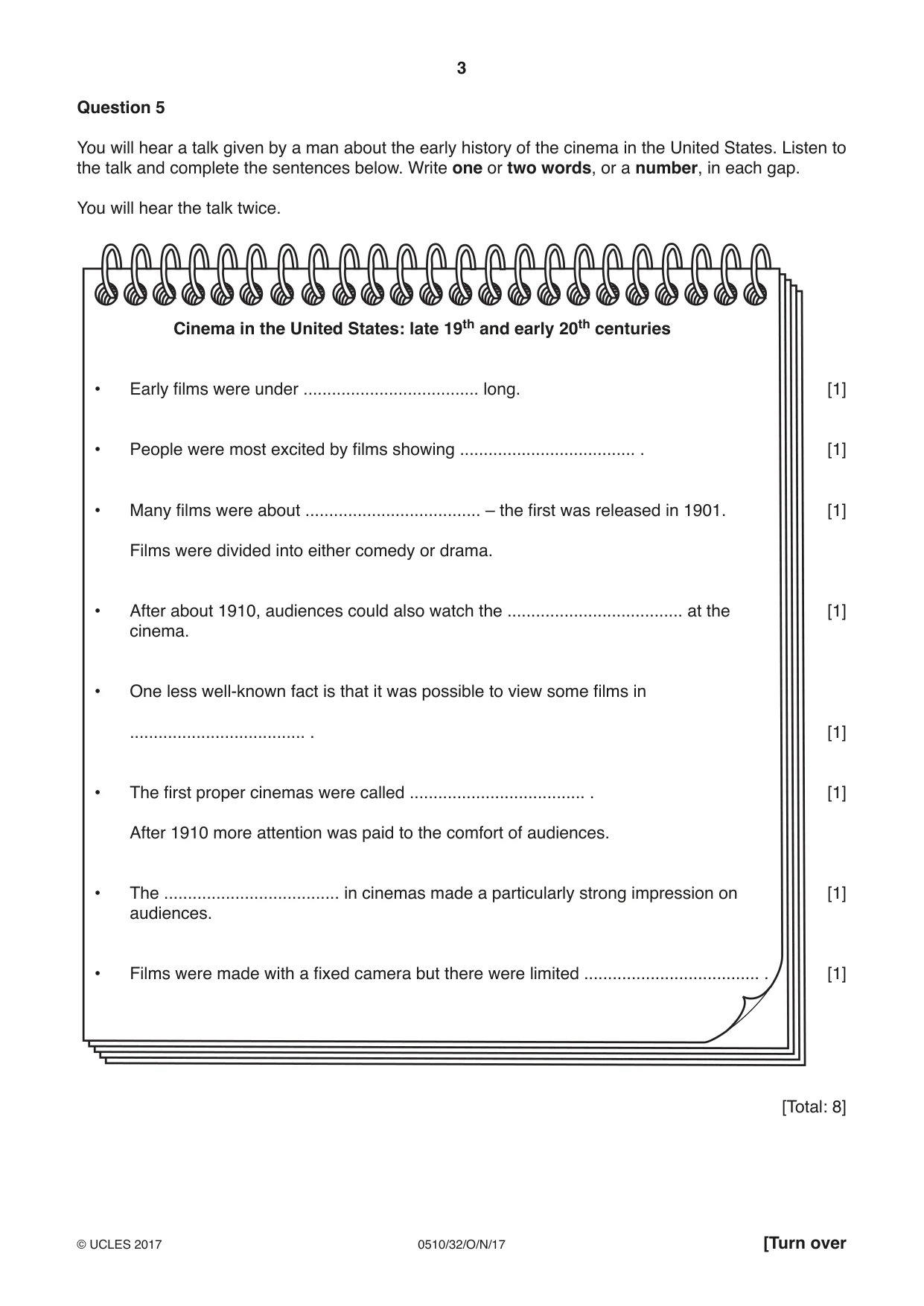 Cambridge IGCSE English - Second Language (oral endorsement) 0510 2017 Oct/Nov Paper 3 · Variant 2 question paper, page 3 of 8