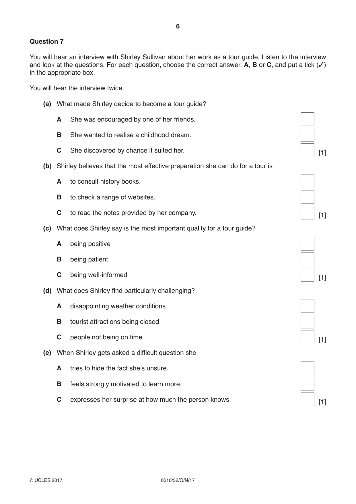 Cambridge IGCSE English - Second Language (oral endorsement) 0510 2017 Oct/Nov Paper 3 · Variant 2 question paper, page 6 of 8