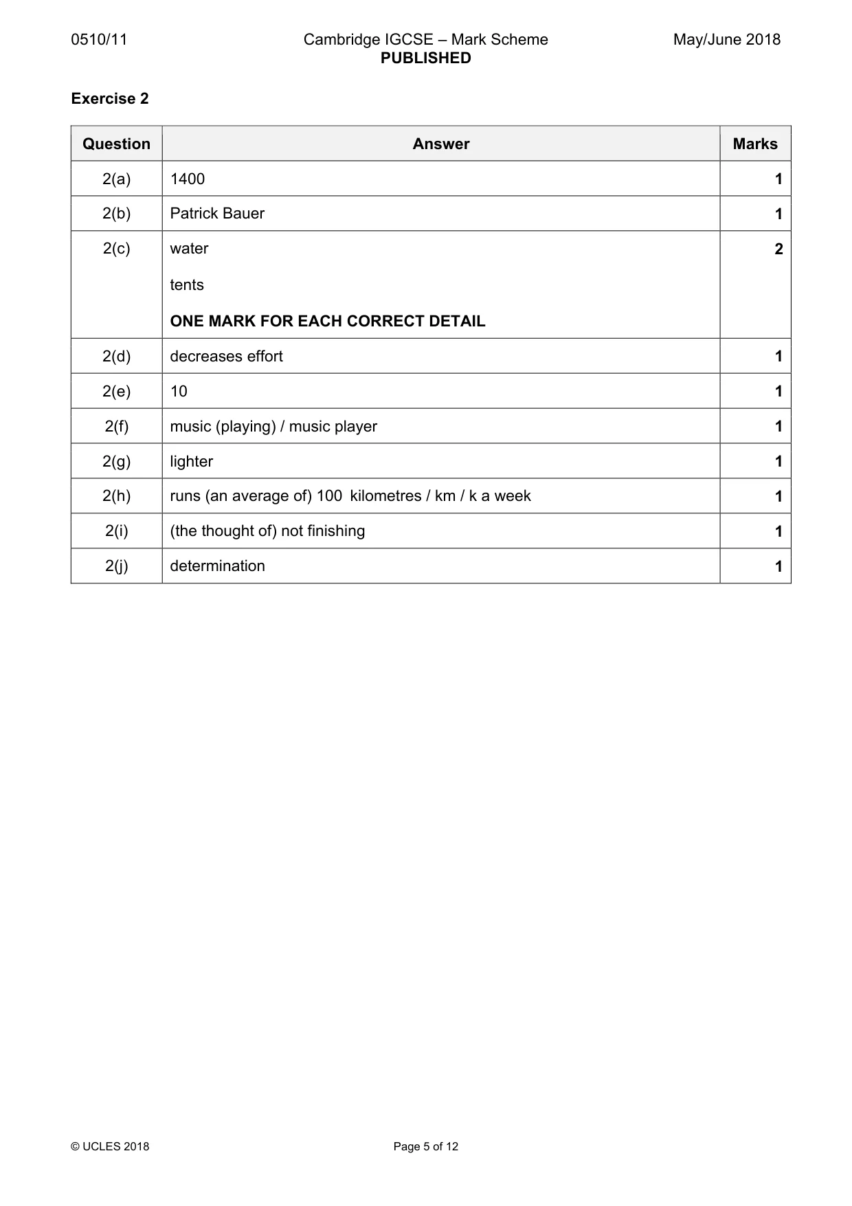 Mark scheme, page 5 of 12