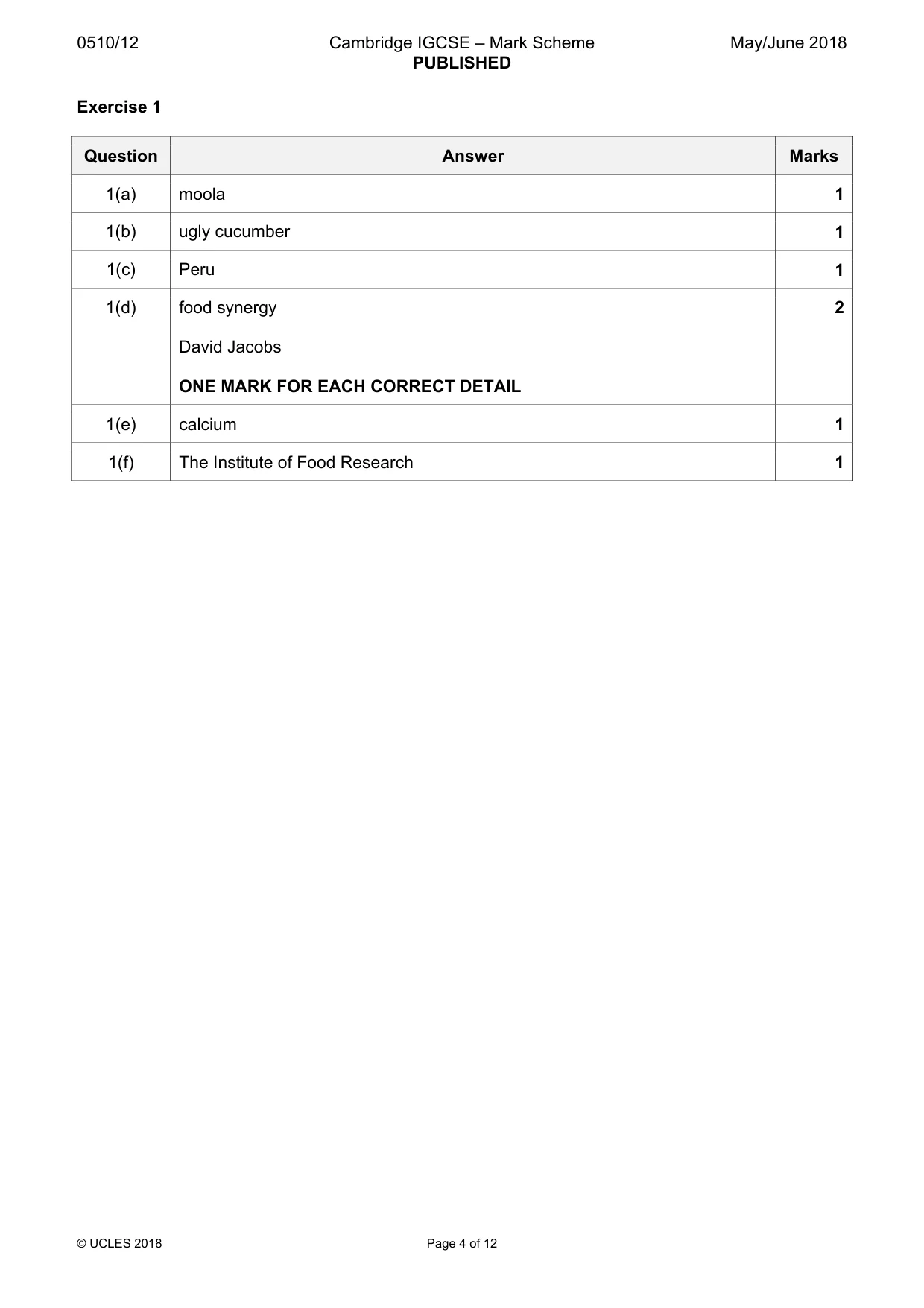 Mark scheme, page 4 of 12