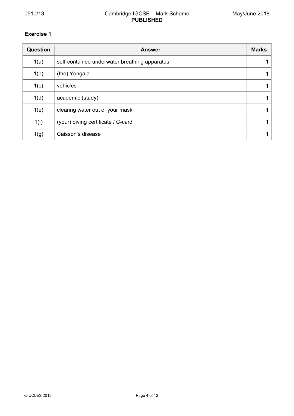Mark scheme, page 4 of 12