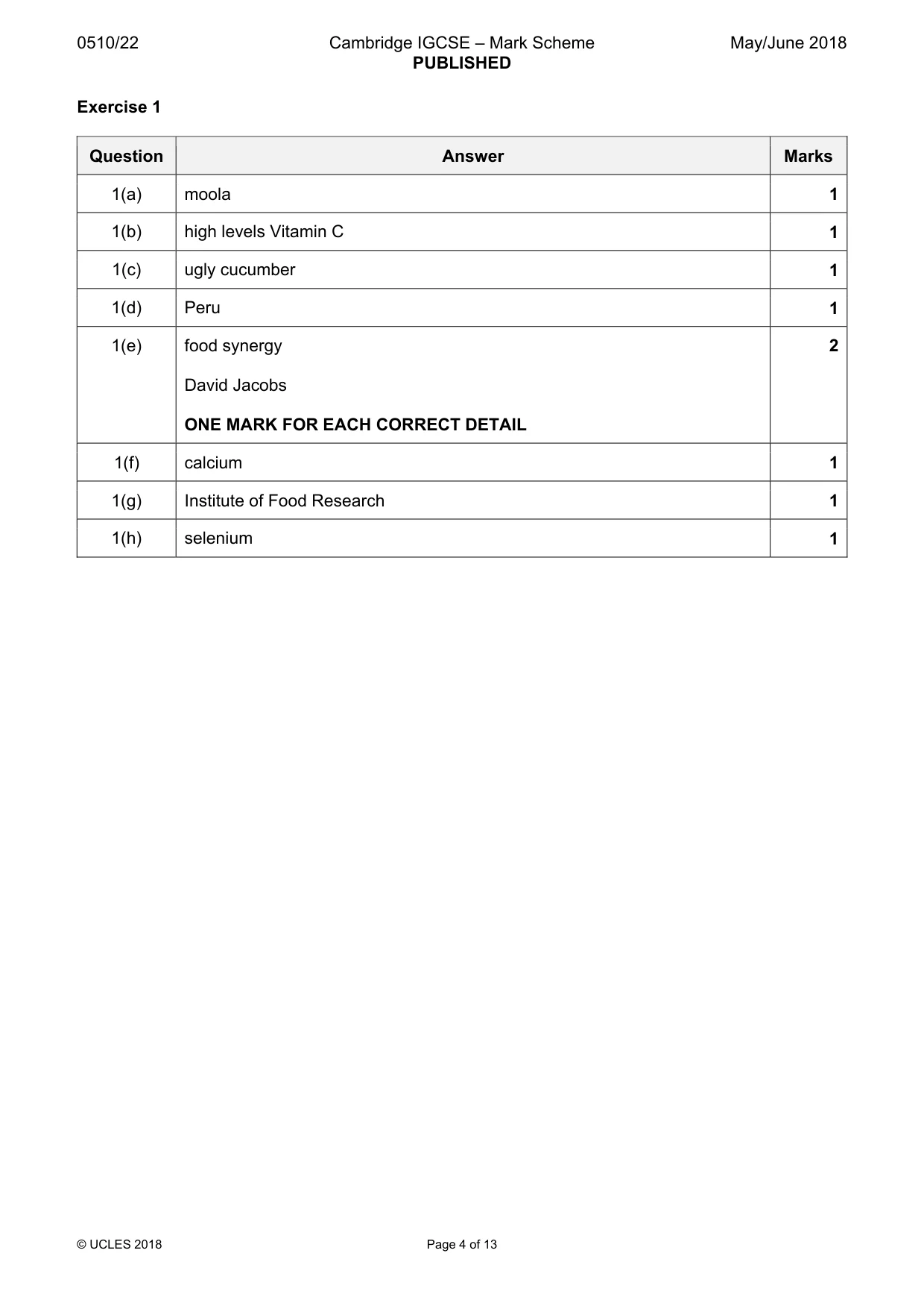 Mark scheme, page 4 of 13