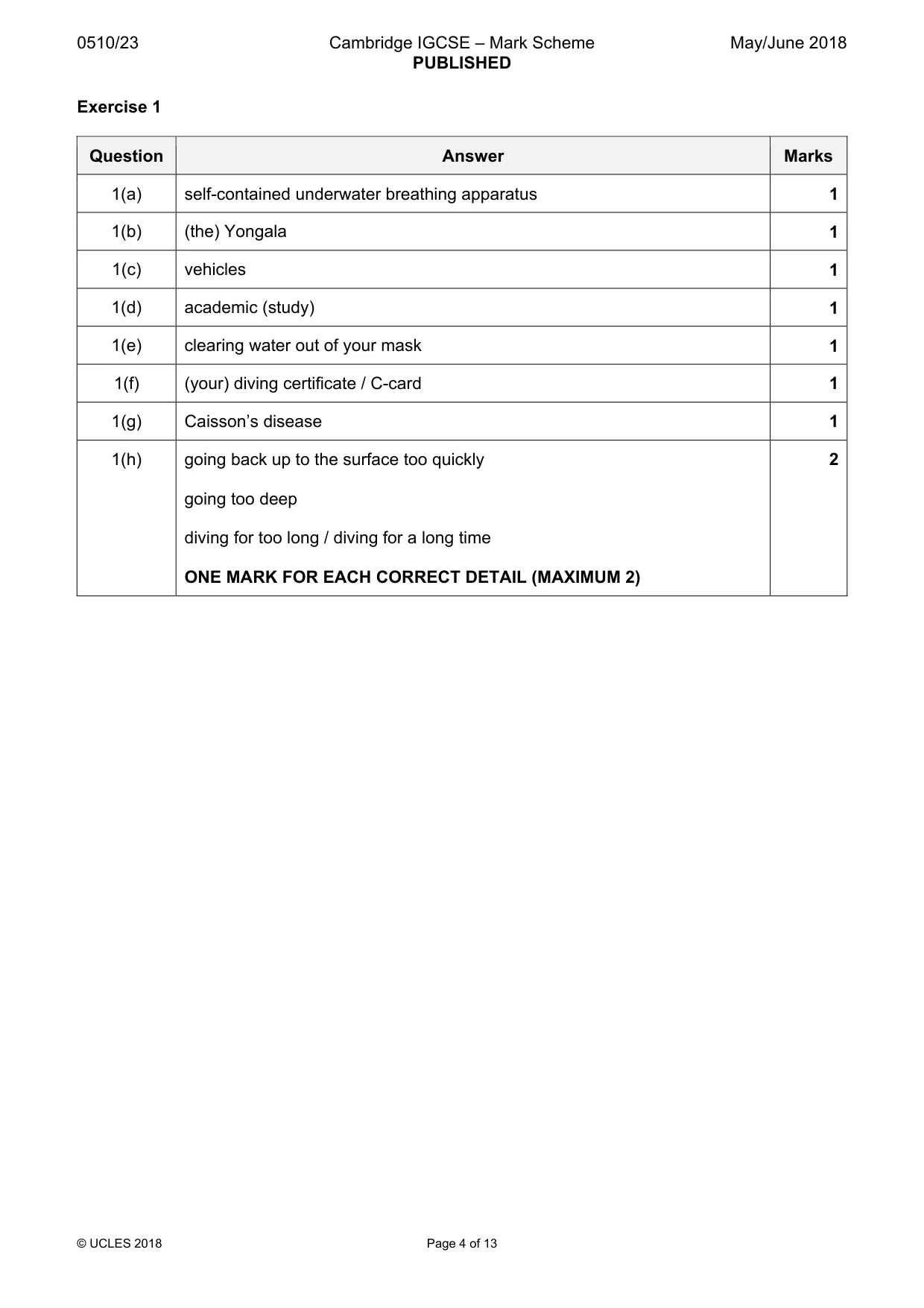 Mark scheme, page 4 of 13