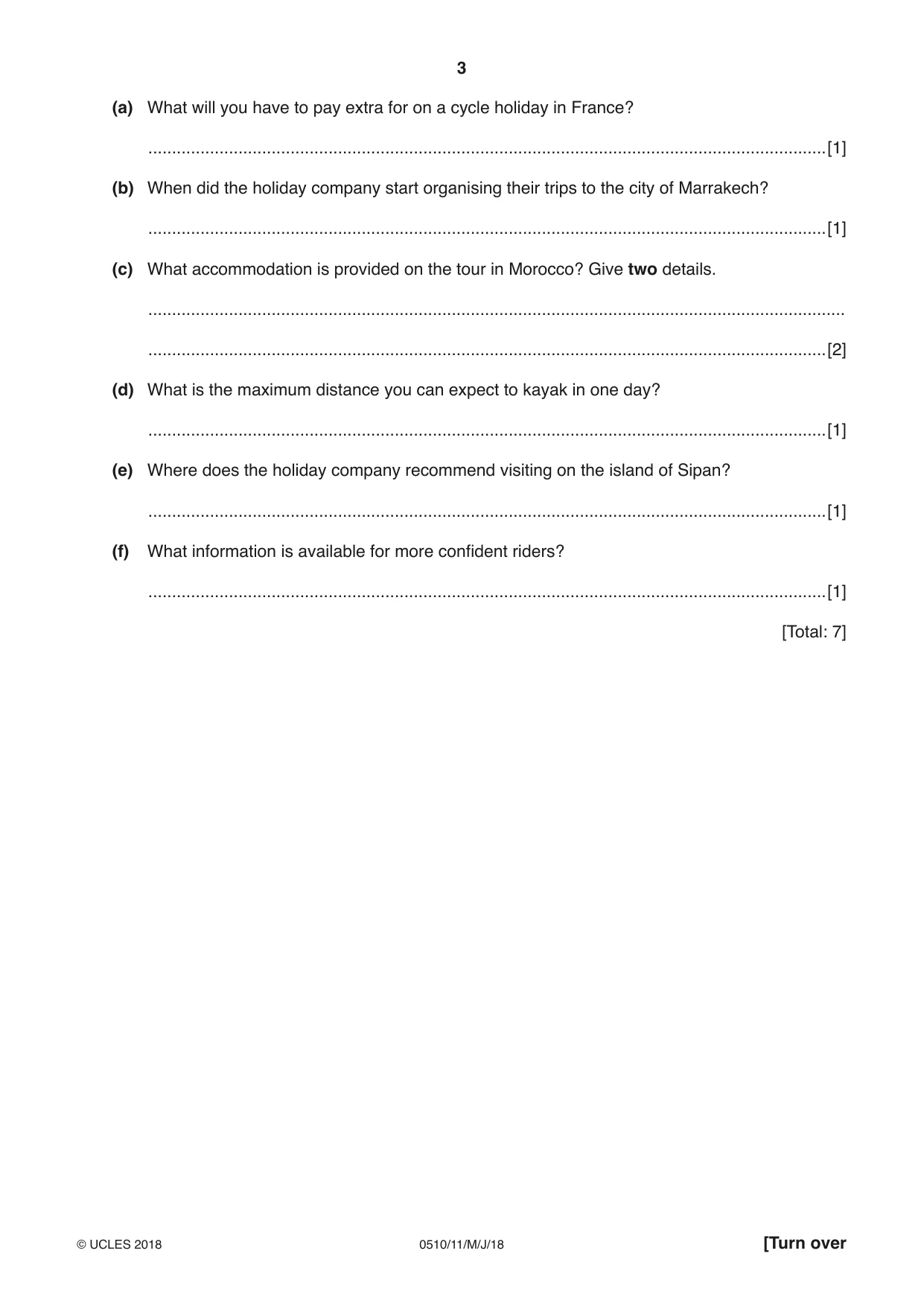 Cambridge IGCSE English - Second Language (oral endorsement) 0510 2018 May/June Paper 1 · Variant 1 question paper, page 3 of 16