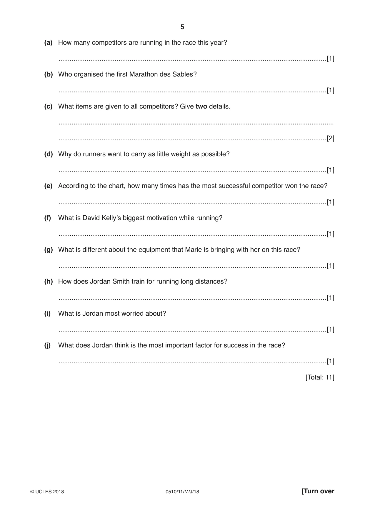 Cambridge IGCSE English - Second Language (oral endorsement) 0510 2018 May/June Paper 1 · Variant 1 question paper, page 5 of 16