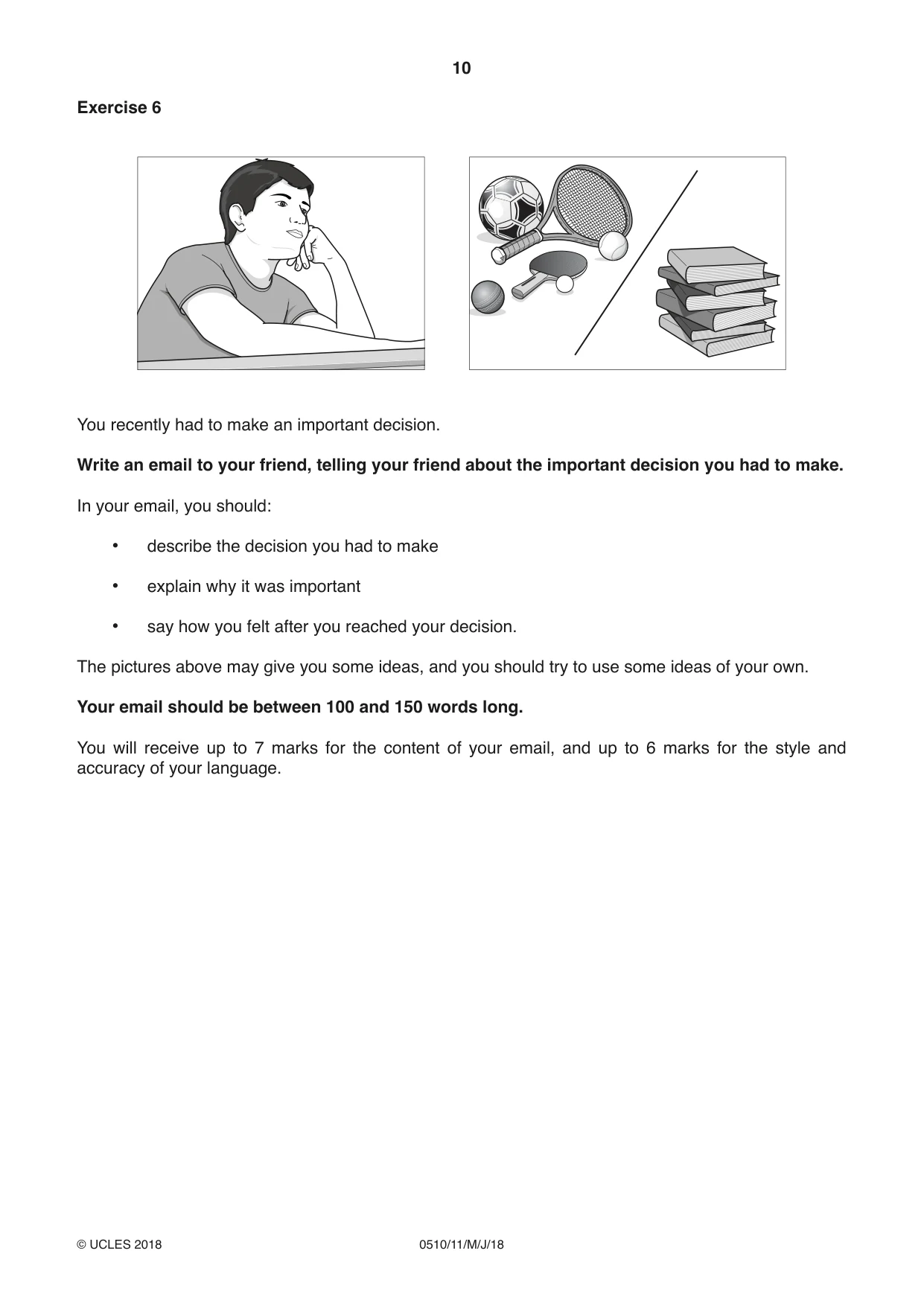 Cambridge IGCSE English - Second Language (oral endorsement) 0510 2018 May/June Paper 1 · Variant 1 question paper, page 10 of 16