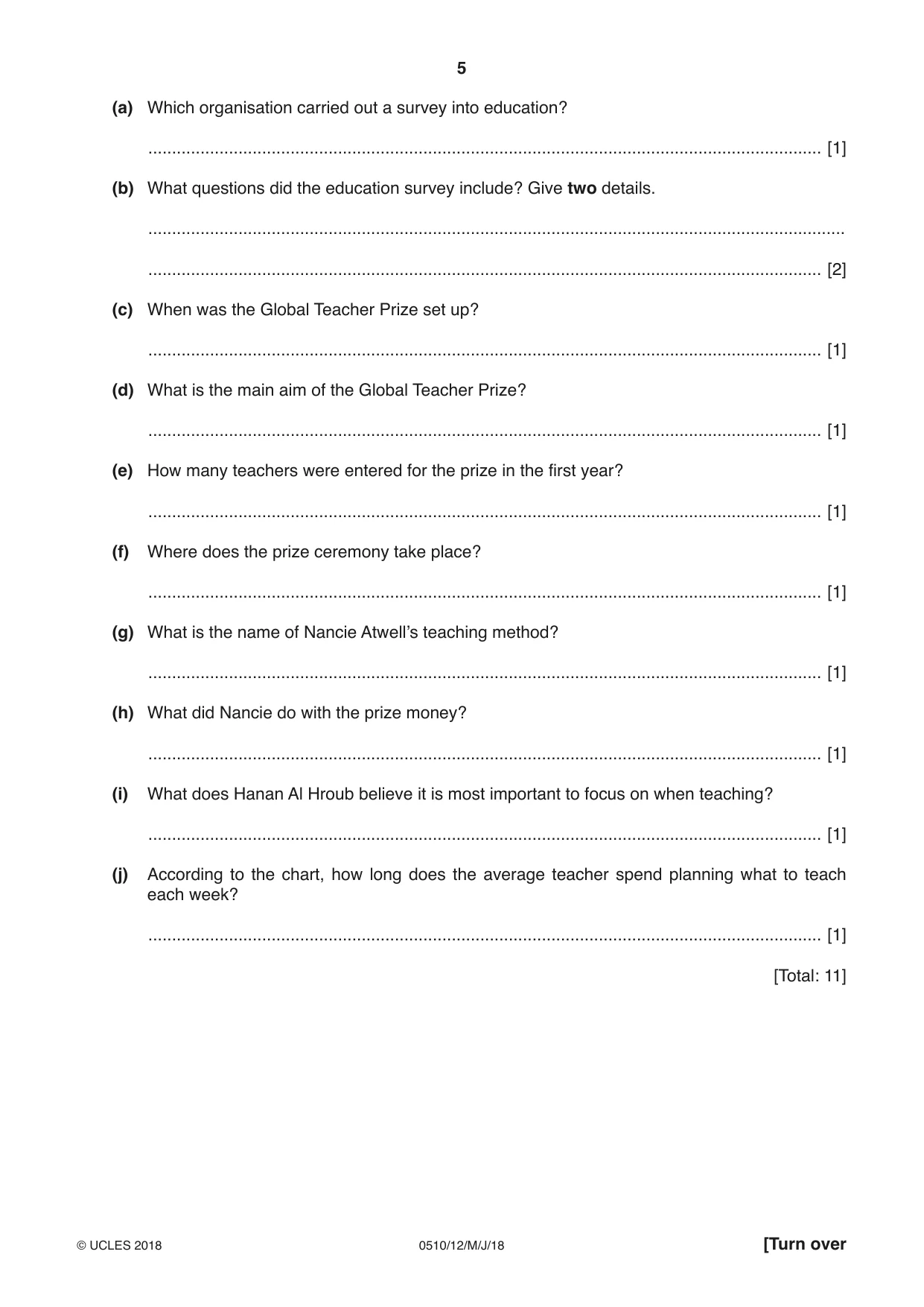 Cambridge IGCSE English - Second Language (oral endorsement) 0510 2018 May/June Paper 1 · Variant 2 question paper, page 5 of 16