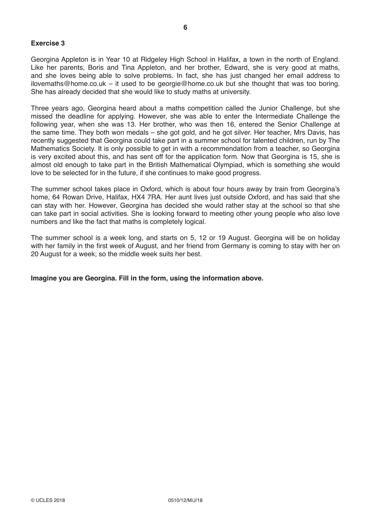 Cambridge IGCSE English - Second Language (oral endorsement) 0510 2018 May/June Paper 1 · Variant 2 question paper, page 6 of 16