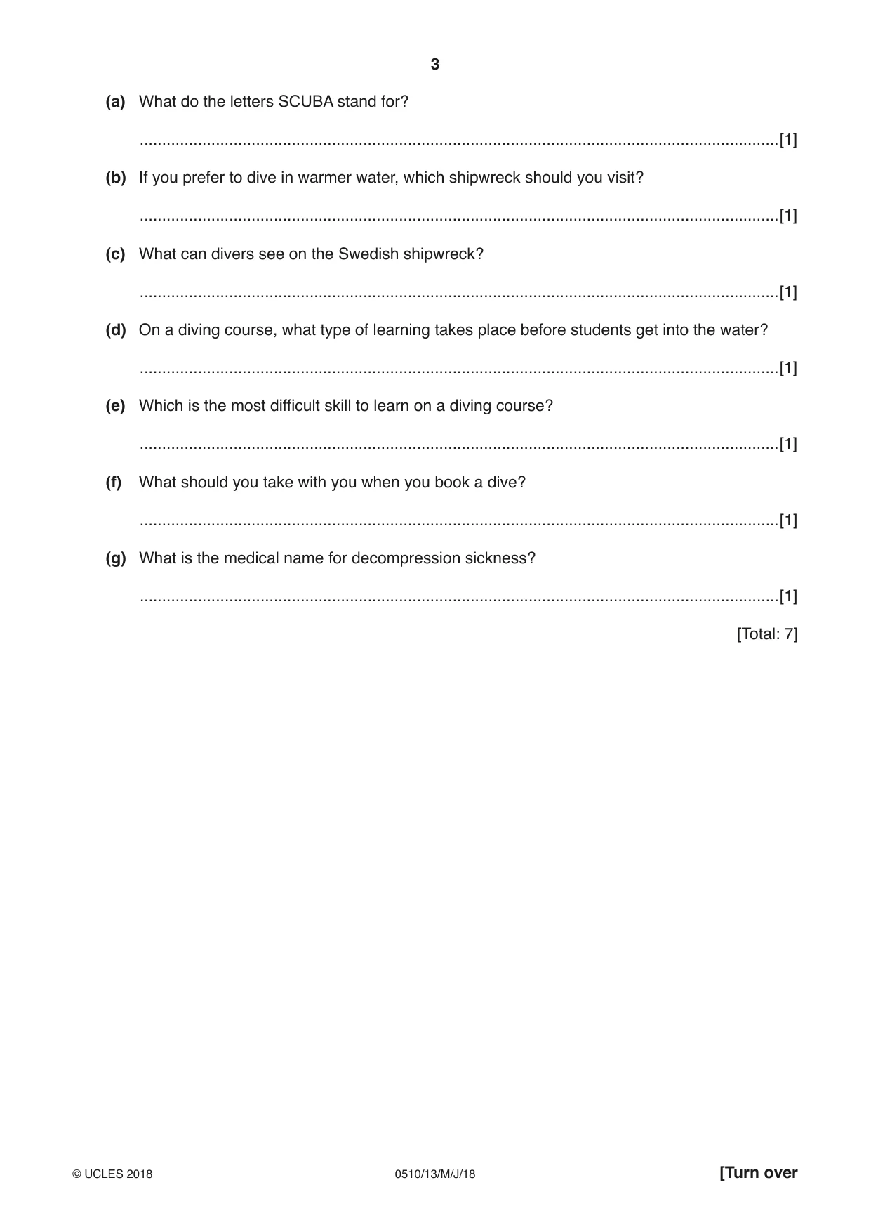 Cambridge IGCSE English - Second Language (oral endorsement) 0510 2018 May/June Paper 1 · Variant 3 question paper, page 3 of 16